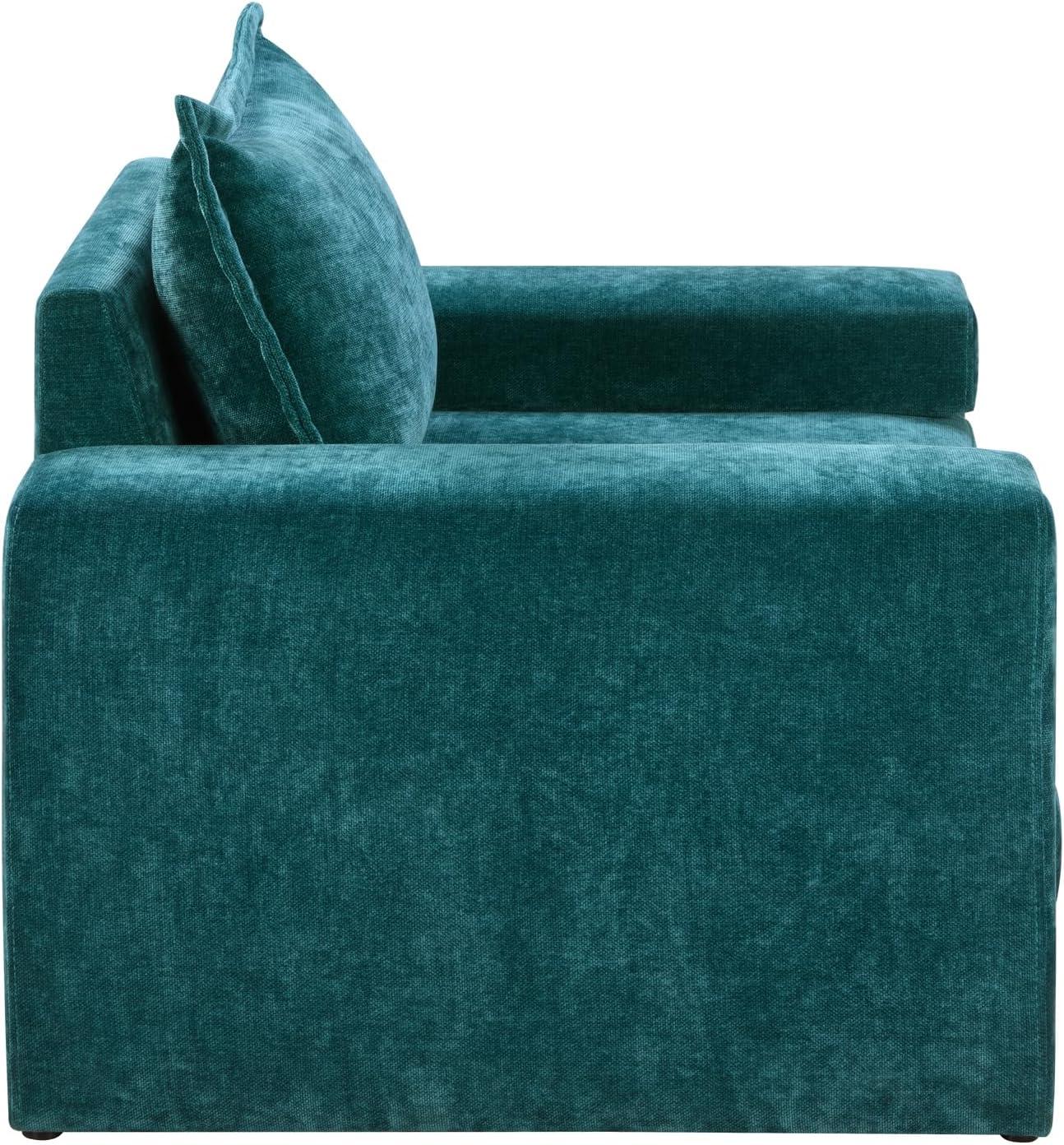 image:imageChristopher Knight Home Aylen Modern Chenille Upholstered Accent Chair with Wide Armrests Wooden Living Room Club Chair Bedroom Comfy Reading Chair with Back Pillow Teal GreenTeal Green