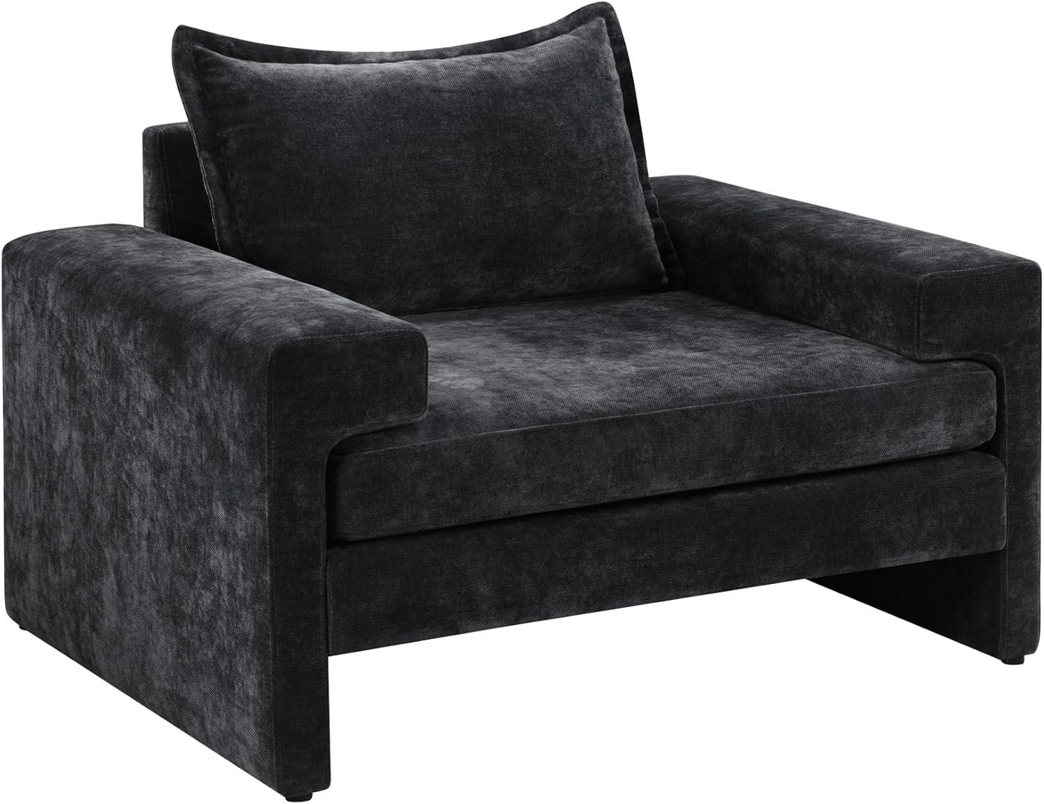 image:imageChristopher Knight Home Aylen Modern Chenille Upholstered Accent Chair with Wide Armrests Wooden Living Room Club Chair Bedroom Comfy Reading Chair with Back Pillow Teal GreenBlack