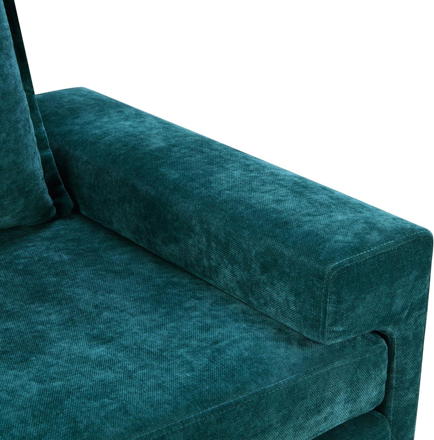 image:imageChristopher Knight Home Aylen Modern Chenille Upholstered Accent Chair with Wide Armrests Wooden Living Room Club Chair Bedroom Comfy Reading Chair with Back Pillow Teal GreenTeal Green