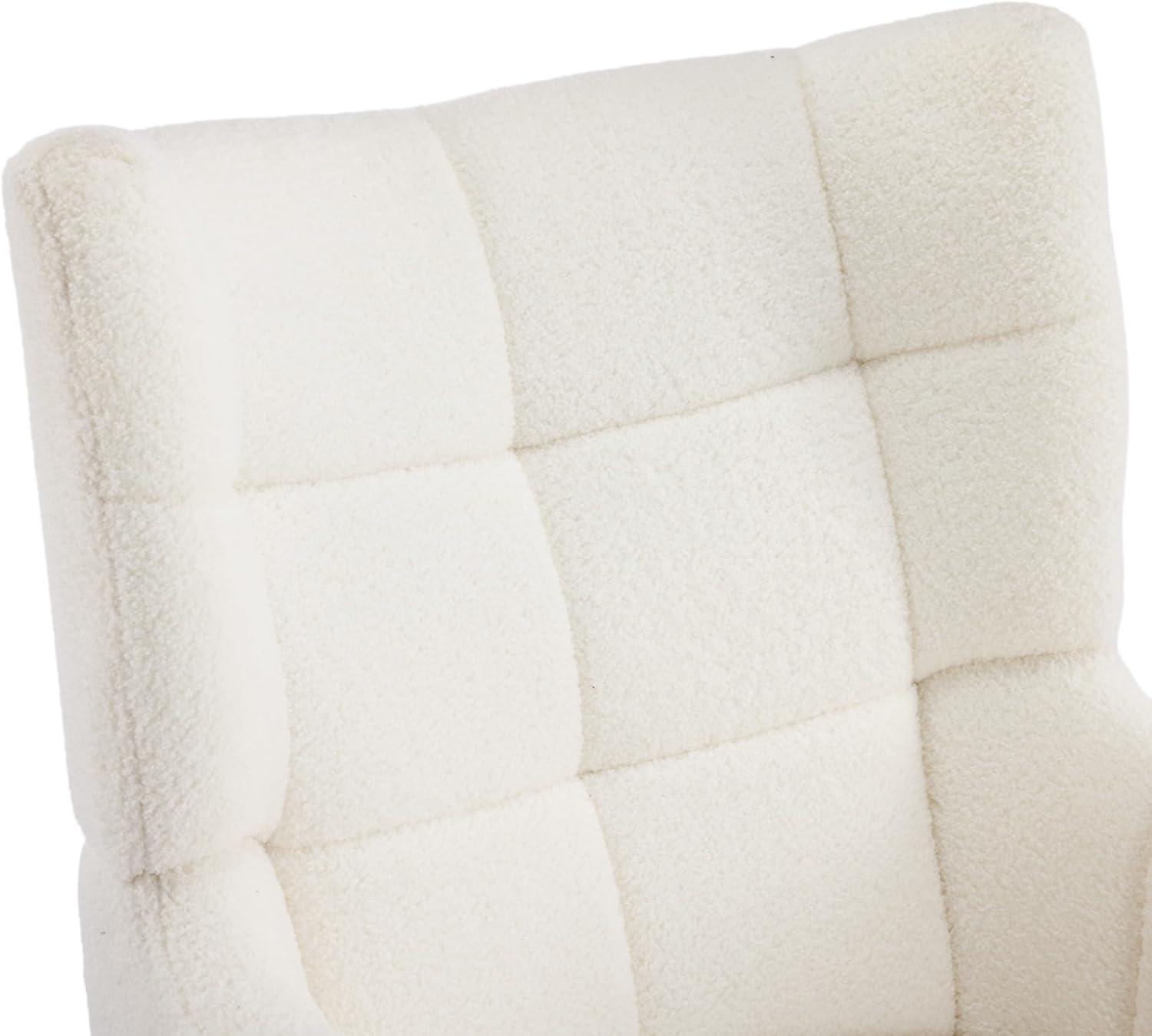 image:imageChristopher Knight Home Bines Modern Retro Accent Chair Upholstered Club Chair Reading Single Sofa Chair Armchair with Tapered Birch Wood Legs for Living Room Bedroom Reading Corner Ivory White