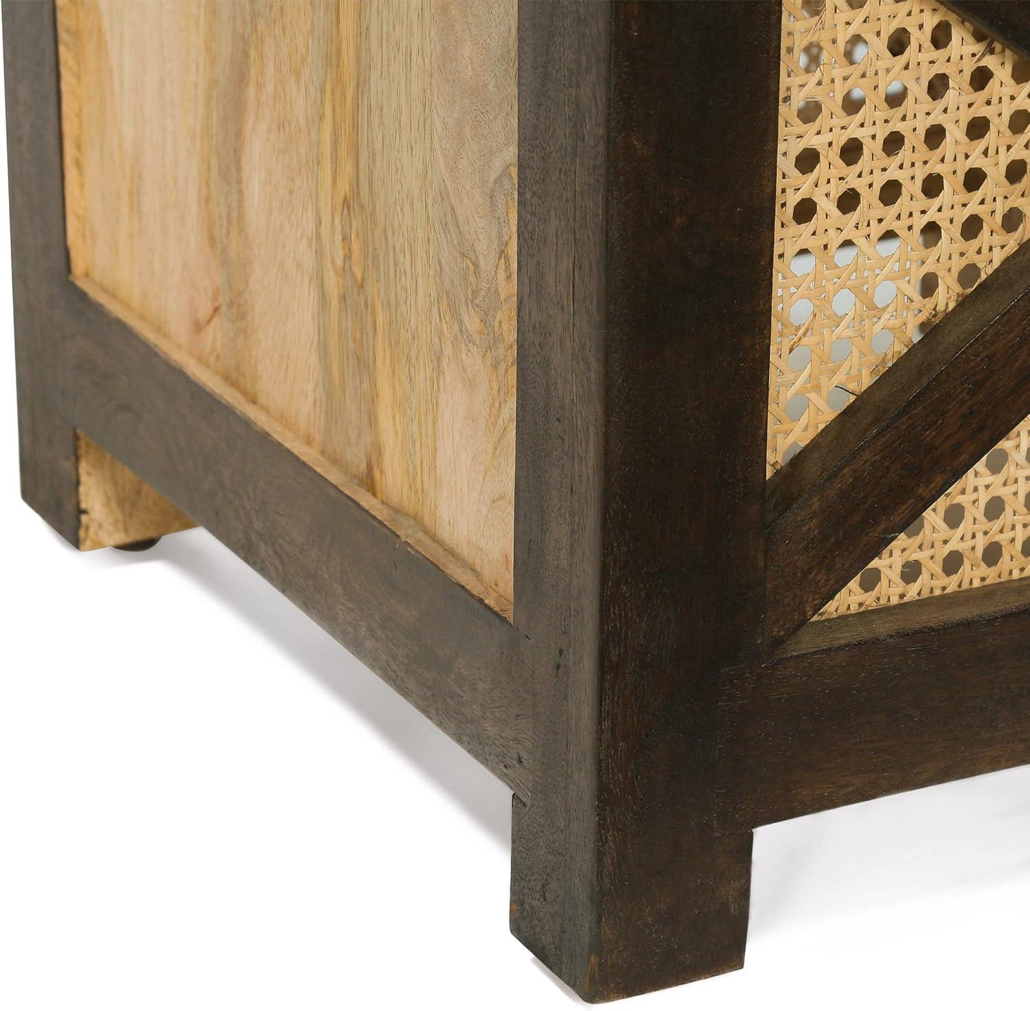 image:imageChristopher Knight Home Colstrip Handcrafted Ottoman Stool Mango Wood Natural and Walnut