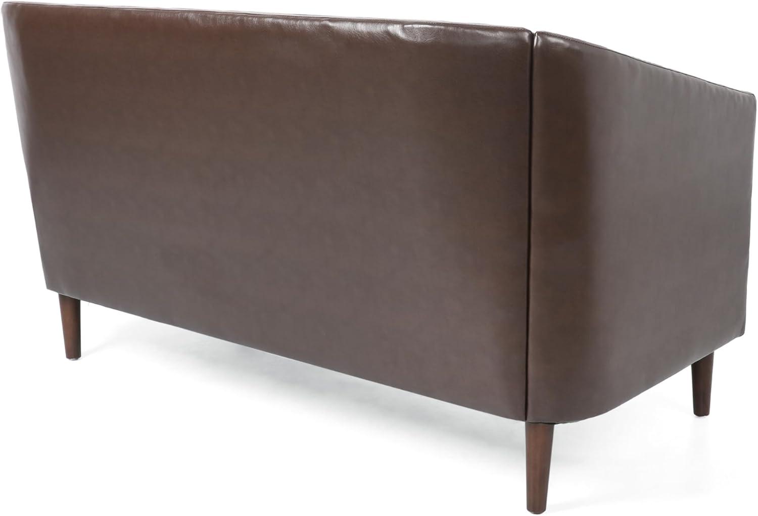 image:imageChristopher Knight Home Contemporary Tufted and Diamond Stitching Faux Leather LoveseatTubDesign 2Seater SofaRemovable CushionsBirch Wood LegsSquare ArmsDark Brown and EspressoDark Brown