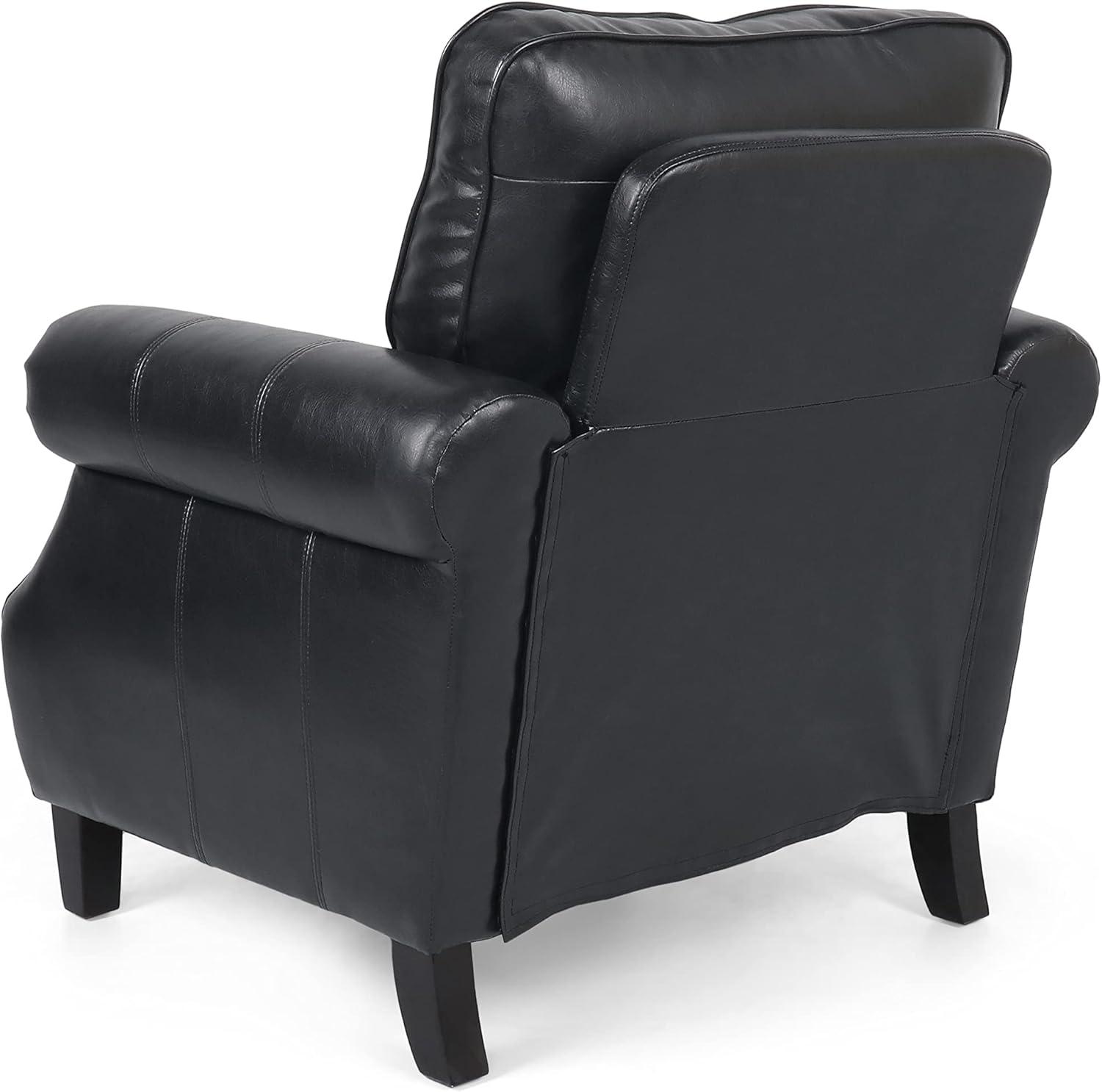 image:imageChristopher Knight Home Dowd Club Chair with Nailhead Trim Faux Leather Dark BrownMidnight Black Dark Brown