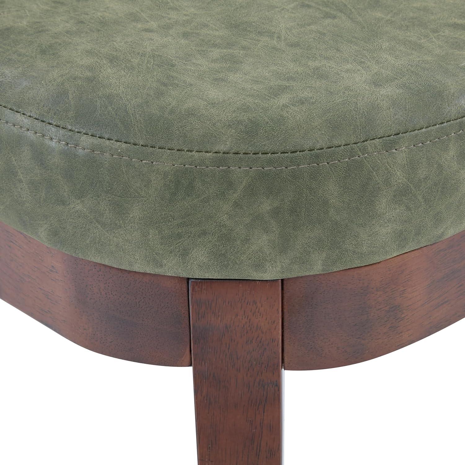 image:imageChristopher Knight Home Ella MidCentury Faux Leather Upholstered Dining Bench End of Bed Footrest EntrywayHallway Seating Indoor Ottoman Bench with Padded Seat and Solid Wood Leg BeigeNaturalGreenbrown