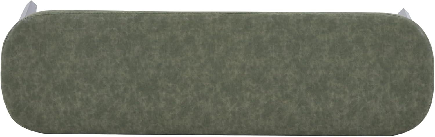 image:imageChristopher Knight Home Ella MidCentury Faux Leather Upholstered Dining Bench End of Bed Footrest EntrywayHallway Seating Indoor Ottoman Bench with Padded Seat and Solid Wood Leg BeigeNaturalGreenbrown