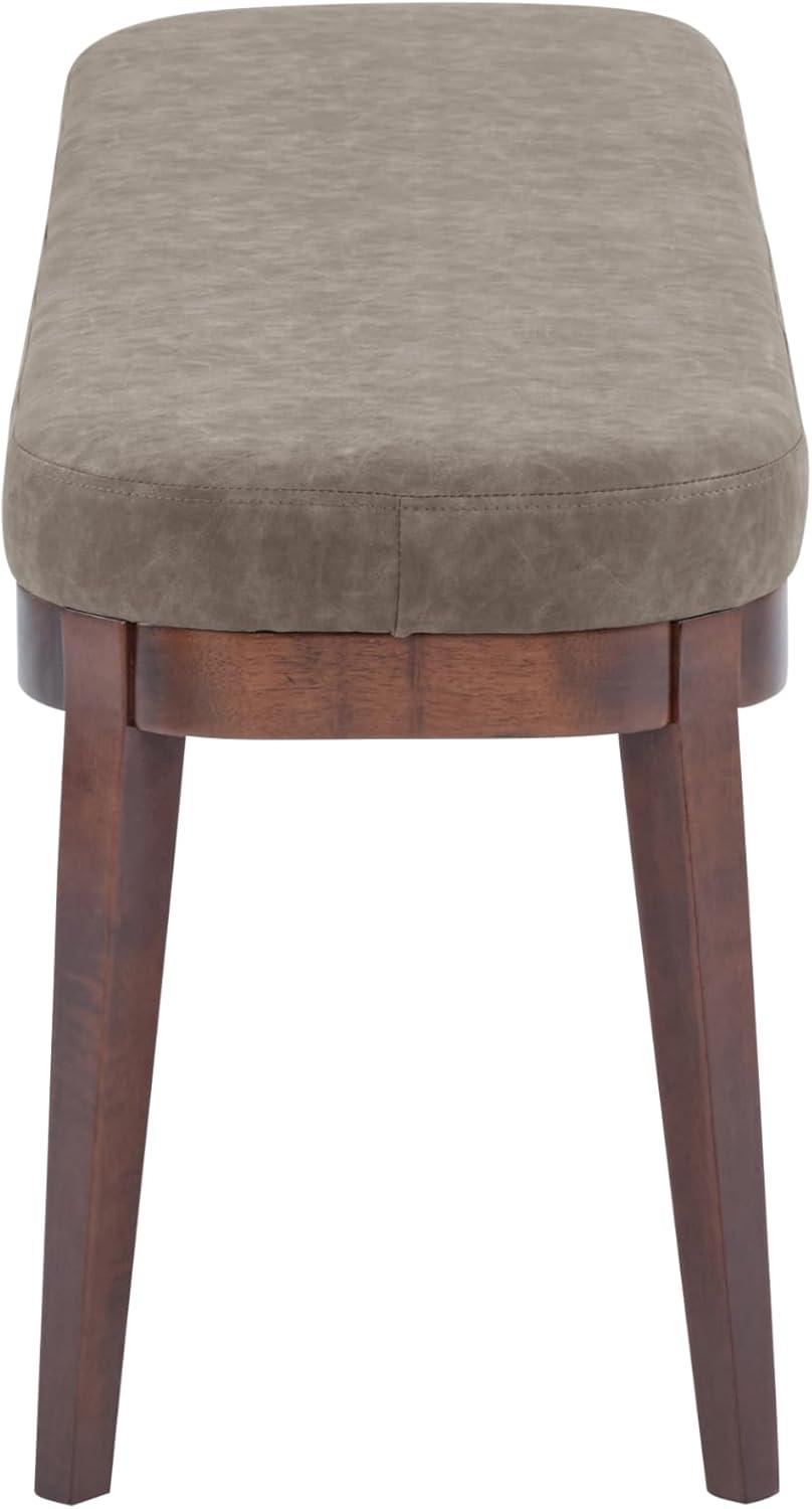 image:imageChristopher Knight Home Ella MidCentury Faux Leather Upholstered Dining Bench End of Bed Footrest EntrywayHallway Seating Indoor Ottoman Bench with Padded Seat and Solid Wood Leg BeigeNaturalBrown