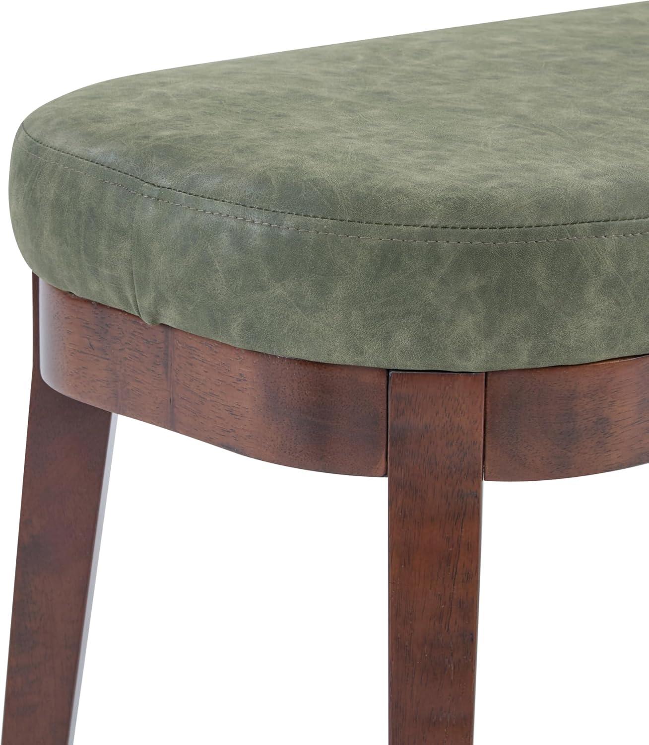 image:imageChristopher Knight Home Ella MidCentury Faux Leather Upholstered Dining Bench End of Bed Footrest EntrywayHallway Seating Indoor Ottoman Bench with Padded Seat and Solid Wood Leg BeigeNaturalGreenbrown