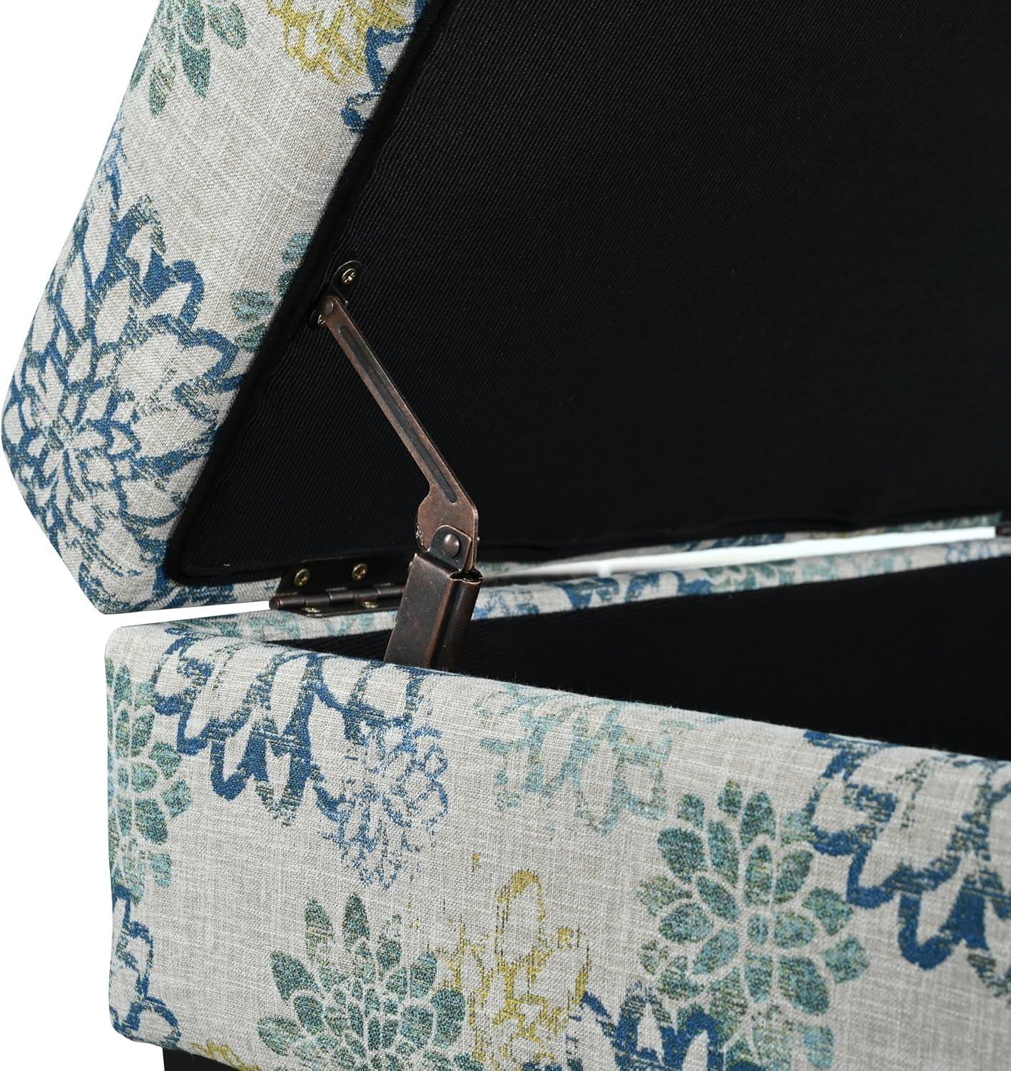 image:imageChristopher Knight Home Fabric Ottoman Footrest Rectangular Upholstered Non Storage Ottoman Foot Rest Stool with Tufted Stitching 2825 W x 23 D x 185 H Leaf PrintedFlower Printed storage