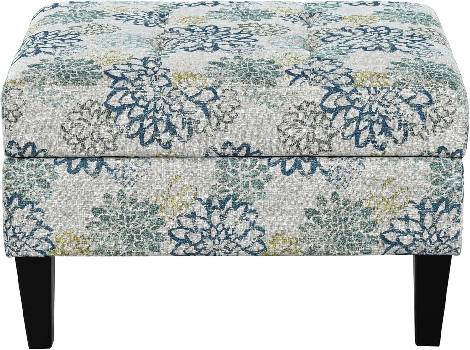 image:imageChristopher Knight Home Fabric Ottoman Footrest Rectangular Upholstered Non Storage Ottoman Foot Rest Stool with Tufted Stitching 2825 W x 23 D x 185 H Leaf PrintedFlower Printed storage