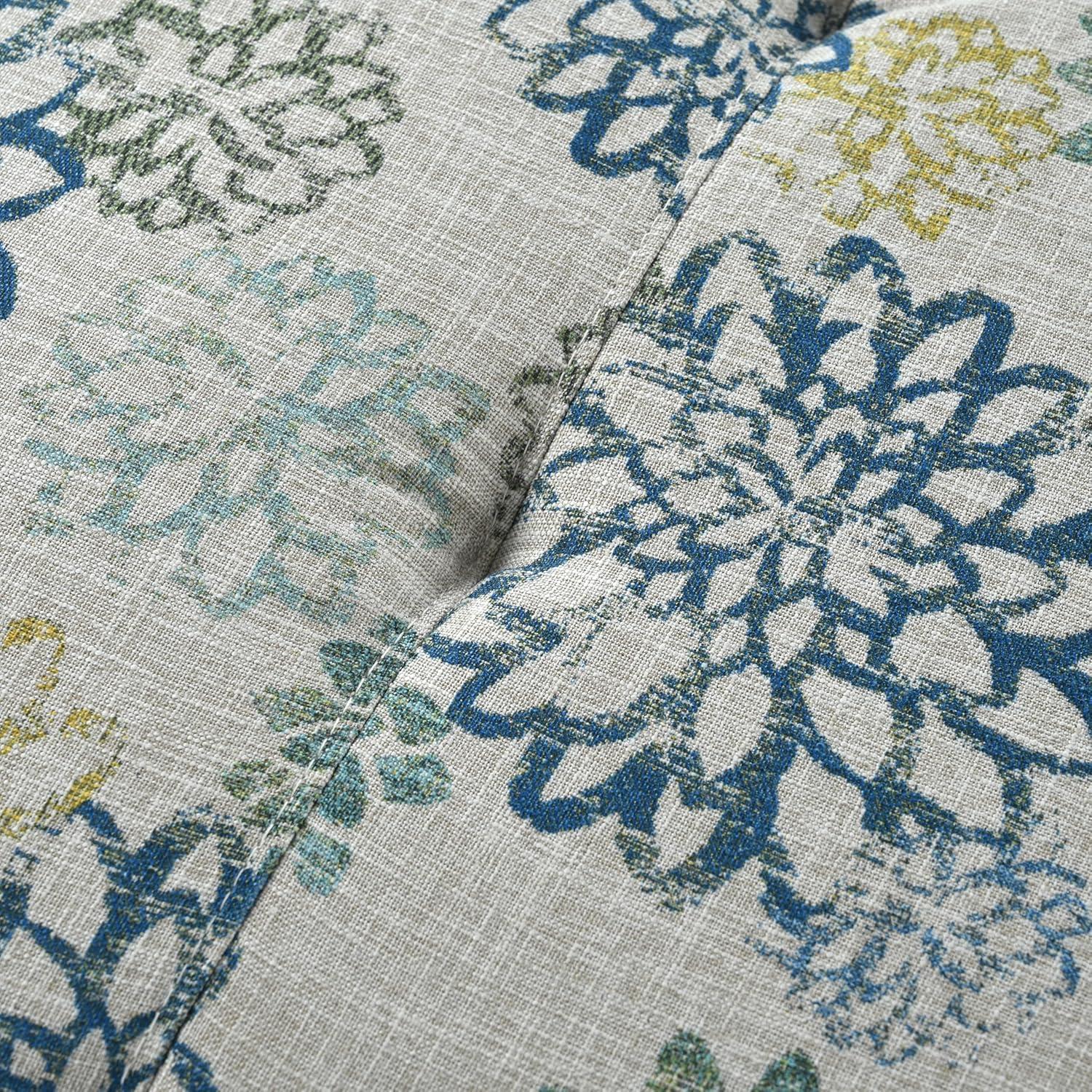 image:imageChristopher Knight Home Fabric Ottoman Footrest Rectangular Upholstered Non Storage Ottoman Foot Rest Stool with Tufted Stitching 2825 W x 23 D x 185 H Leaf PrintedFlower Printed storage