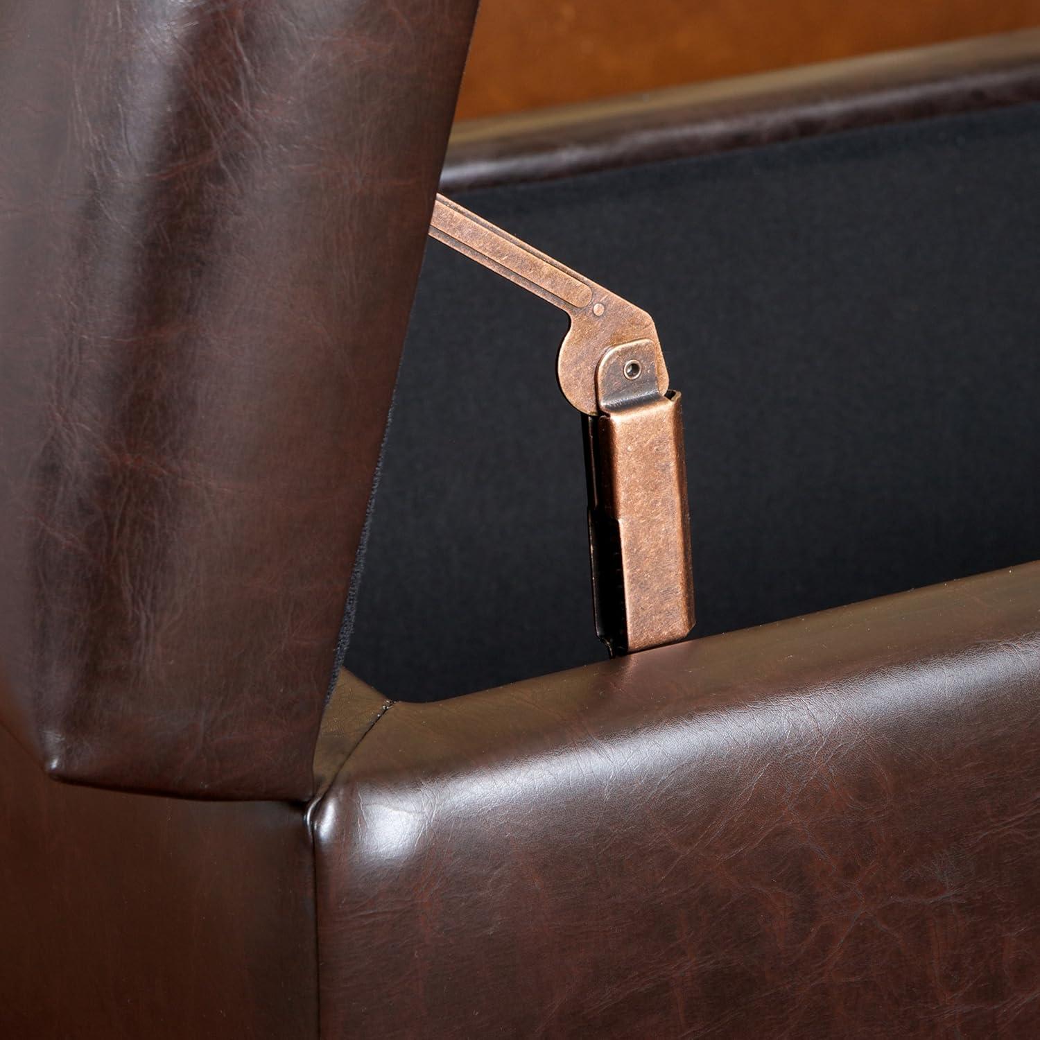 image:imageChristopher Knight Home GDFStudio Christopher Knight Home Merrill Double Opening Leather Storage Ottoman Chocolate Brown
