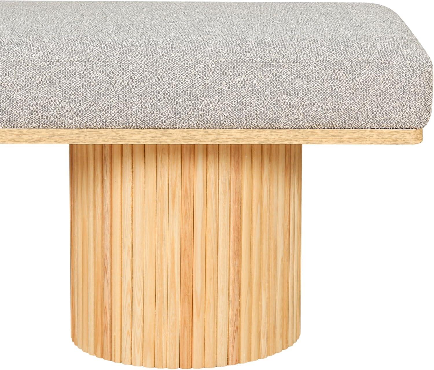 image:imageChristopher Knight Home Galileo 48 W Boucle Bench Upholstered Bench End of Bed Footstool Hallway Footrest Wooden Legs Frame Rectangular Spacious Chair Comfort Seating for Dining Living BlackNatural