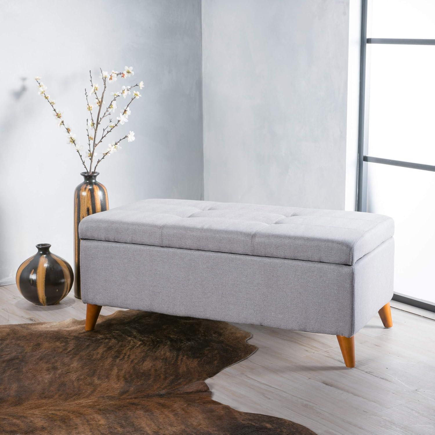 image:imageChristopher Knight Home Harper Fabric Storage Ottoman Light Grey