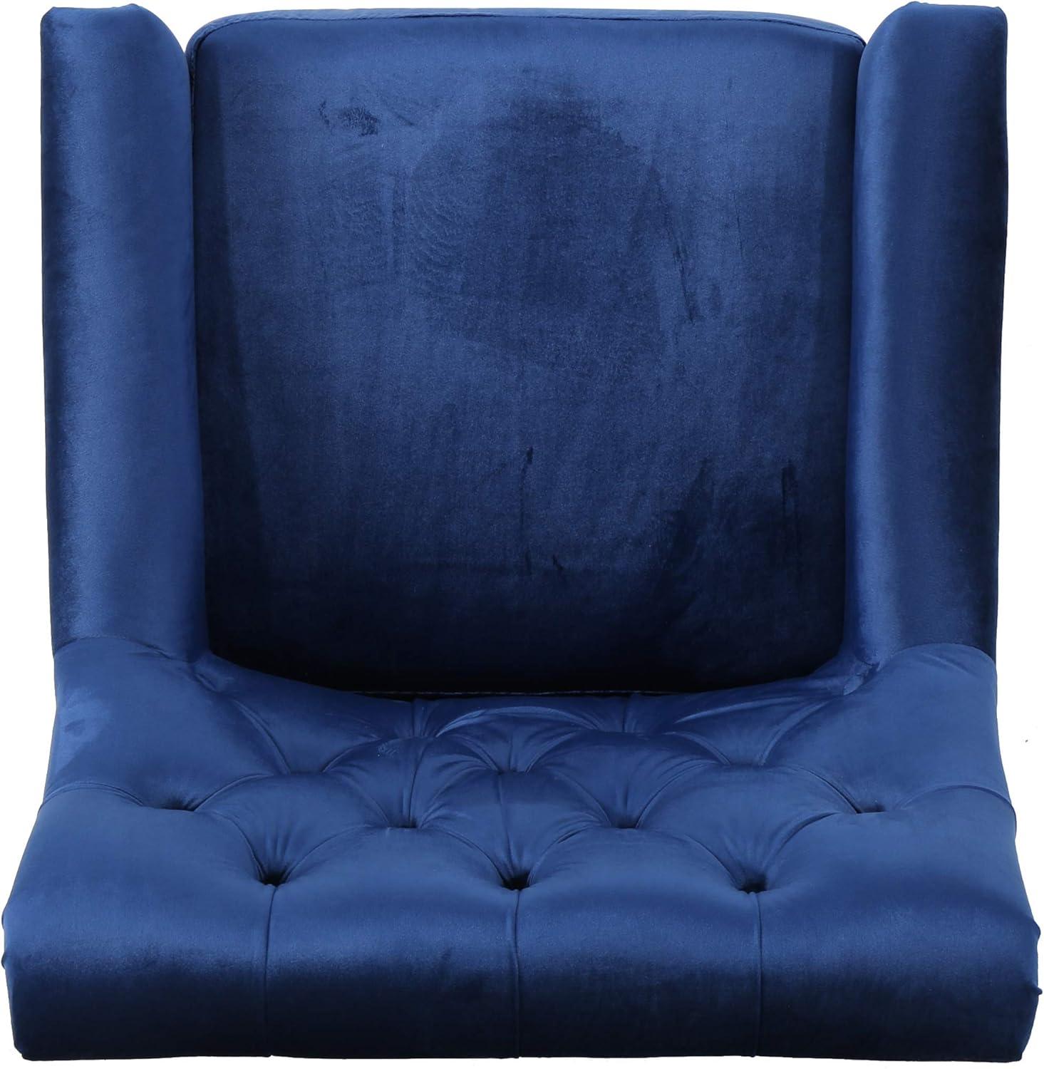 image:imageChristopher Knight Home Jaclyn Velvet Tufted Club Chair Navy Blue Natural
