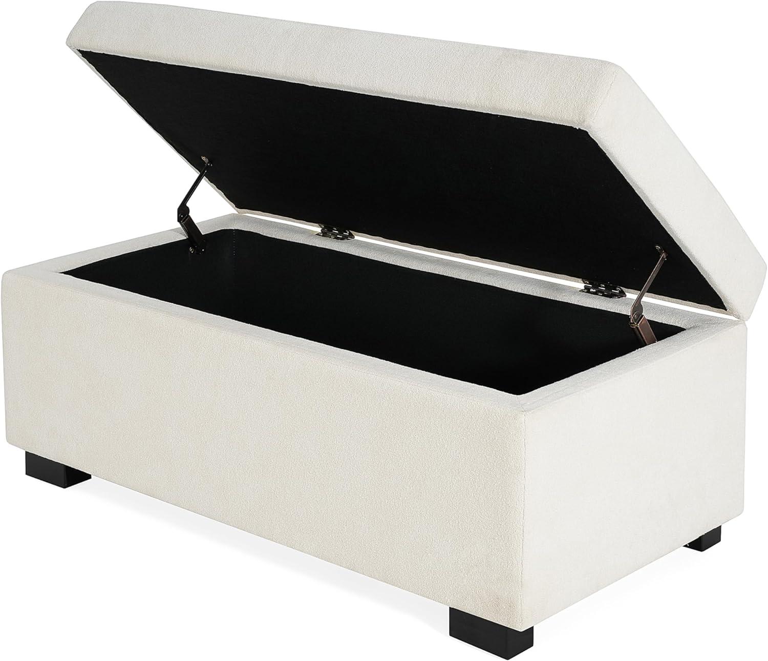 image:imageChristopher Knight Home Kaisa Rectangle Storage Ottoman Wooden Frame Ottoman Bench with Large Seat for Living RoomEntryway Comfy Seating Experience with Dense Foam Padding Dark GreyBeige