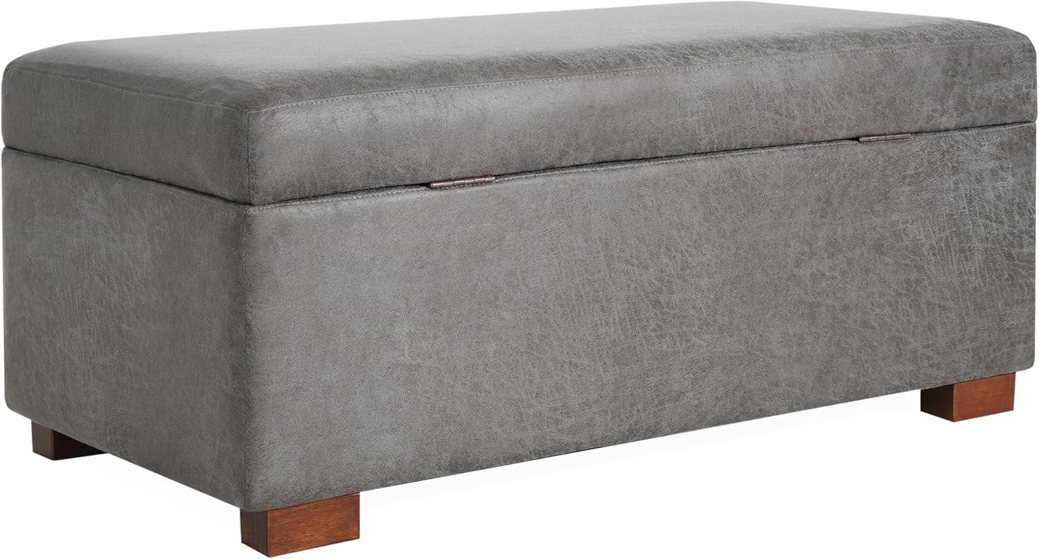 image:imageChristopher Knight Home Kaisa Rectangle Storage Ottoman Wooden Frame Ottoman Bench with Large Seat for Living RoomEntryway Comfy Seating Experience with Dense Foam Padding Dark GreyDark Grey