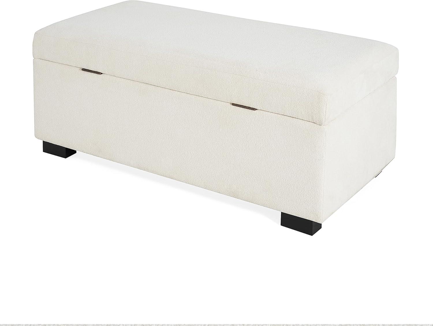 image:imageChristopher Knight Home Kaisa Rectangle Storage Ottoman Wooden Frame Ottoman Bench with Large Seat for Living RoomEntryway Comfy Seating Experience with Dense Foam Padding Dark GreyBeige