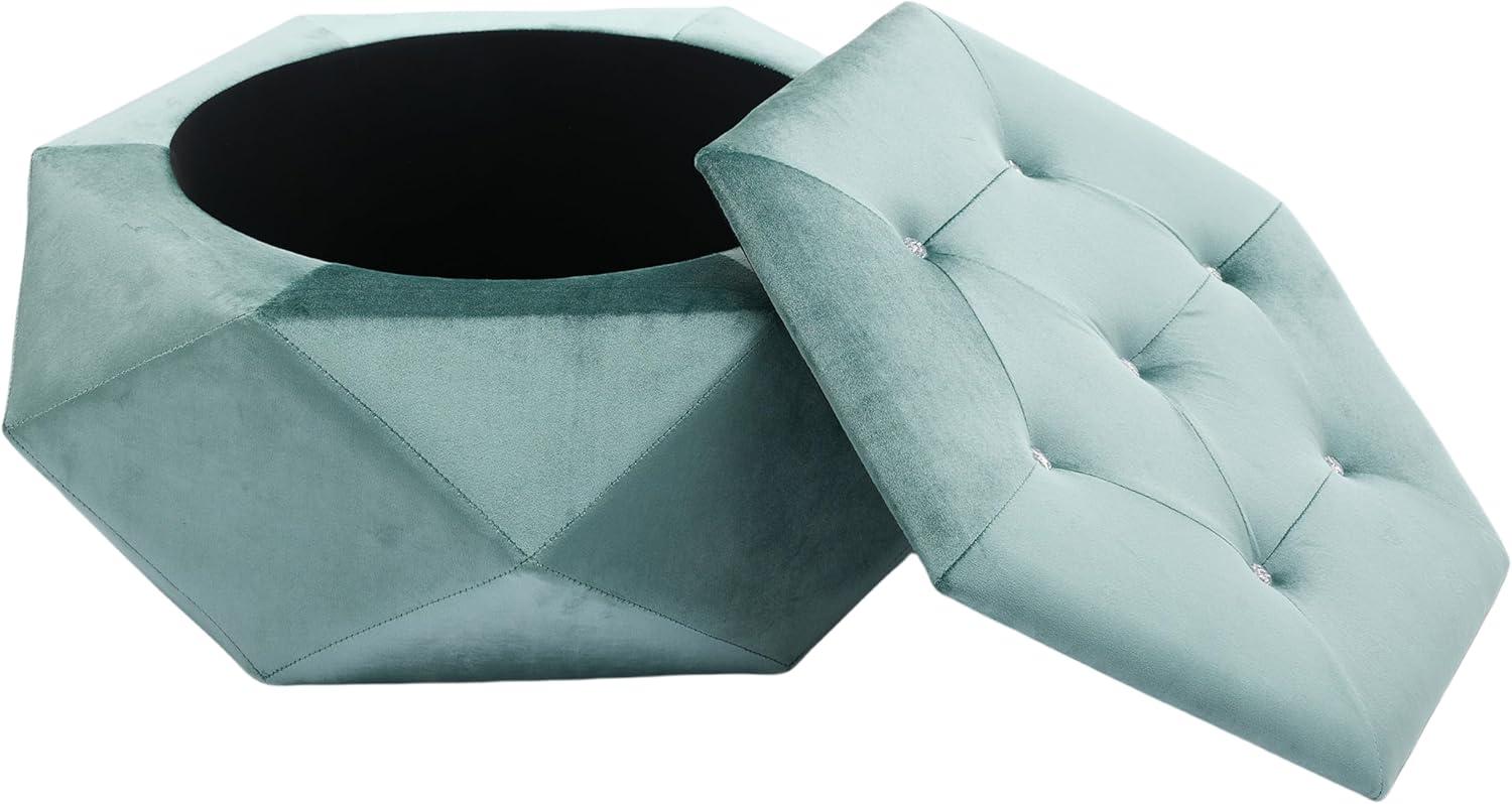 image:imageChristopher Knight Home Kiin Velvet Storage Ottoman Medium Ottoman Foot Rest Foot Stools Ottoman with Storage Living Room Sofa Couch Extra Seat Modern Coffee Table for Home Office PurpleGreen