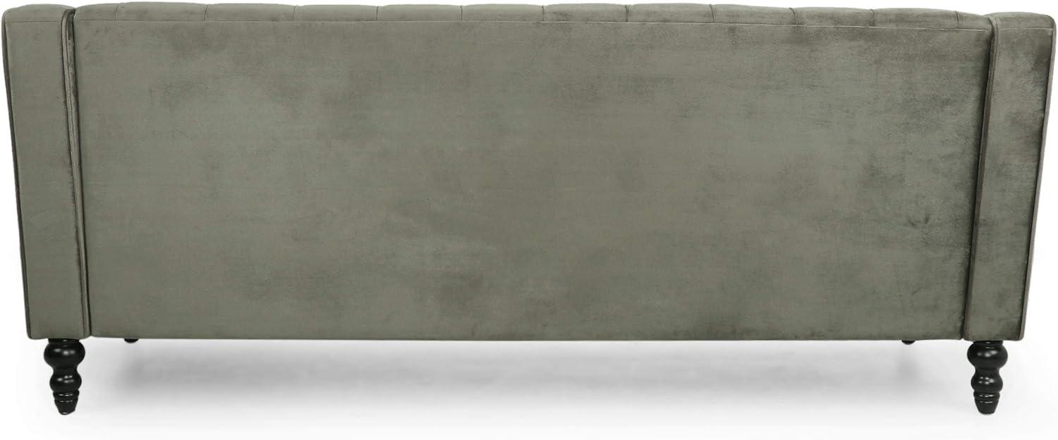 image:imageChristopher Knight Home Knouff Modern Glam Tufted Velvet 3 Seater SofaGray Dark Brown