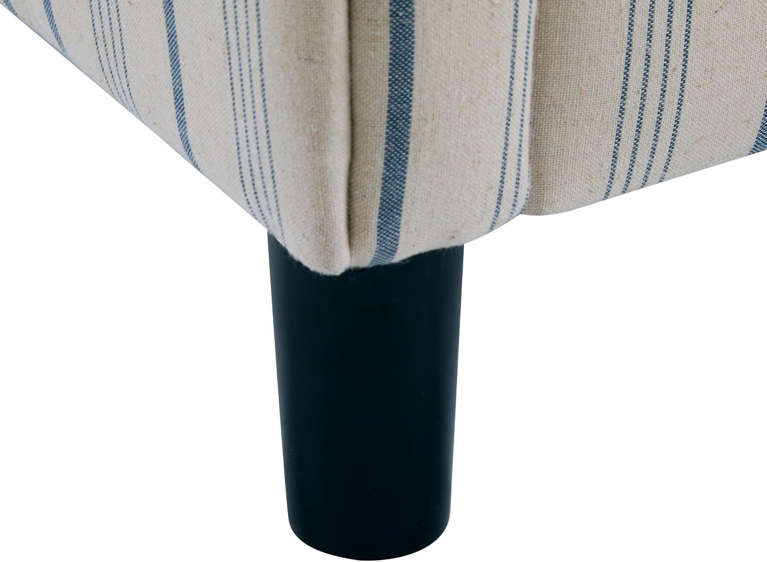 image:imageChristopher Knight Home Lixi Fabric Upholstered Accent Chair Wooden Living Room Barrel Chair Bedroom Comfy Reading Chair Beige and Blue