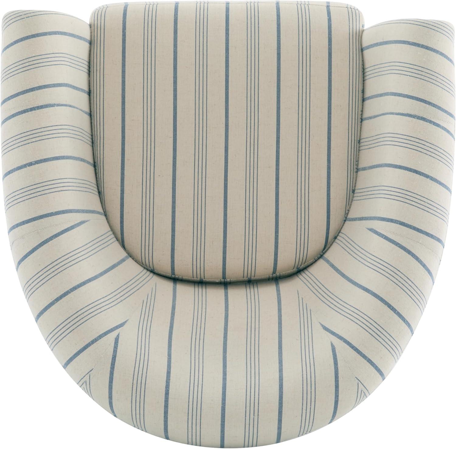 image:imageChristopher Knight Home Lixi Fabric Upholstered Accent Chair Wooden Living Room Barrel Chair Bedroom Comfy Reading Chair Beige and Blue