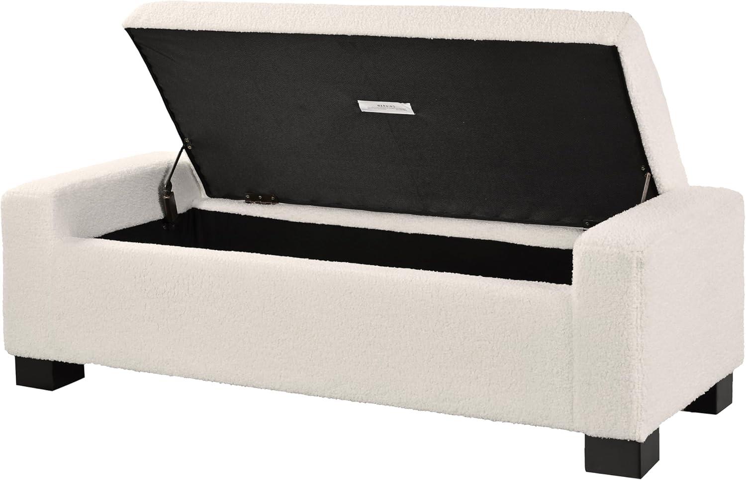 image:imageChristopher Knight Home Maddie Living Room Ottoman with Storage Entryway Boucle Fabric Upholstered Storage Ottoman Bench Rectangular Sofa Foot Stool Bedroom End of Bed Bench Shoe Organizer BeigeBeige