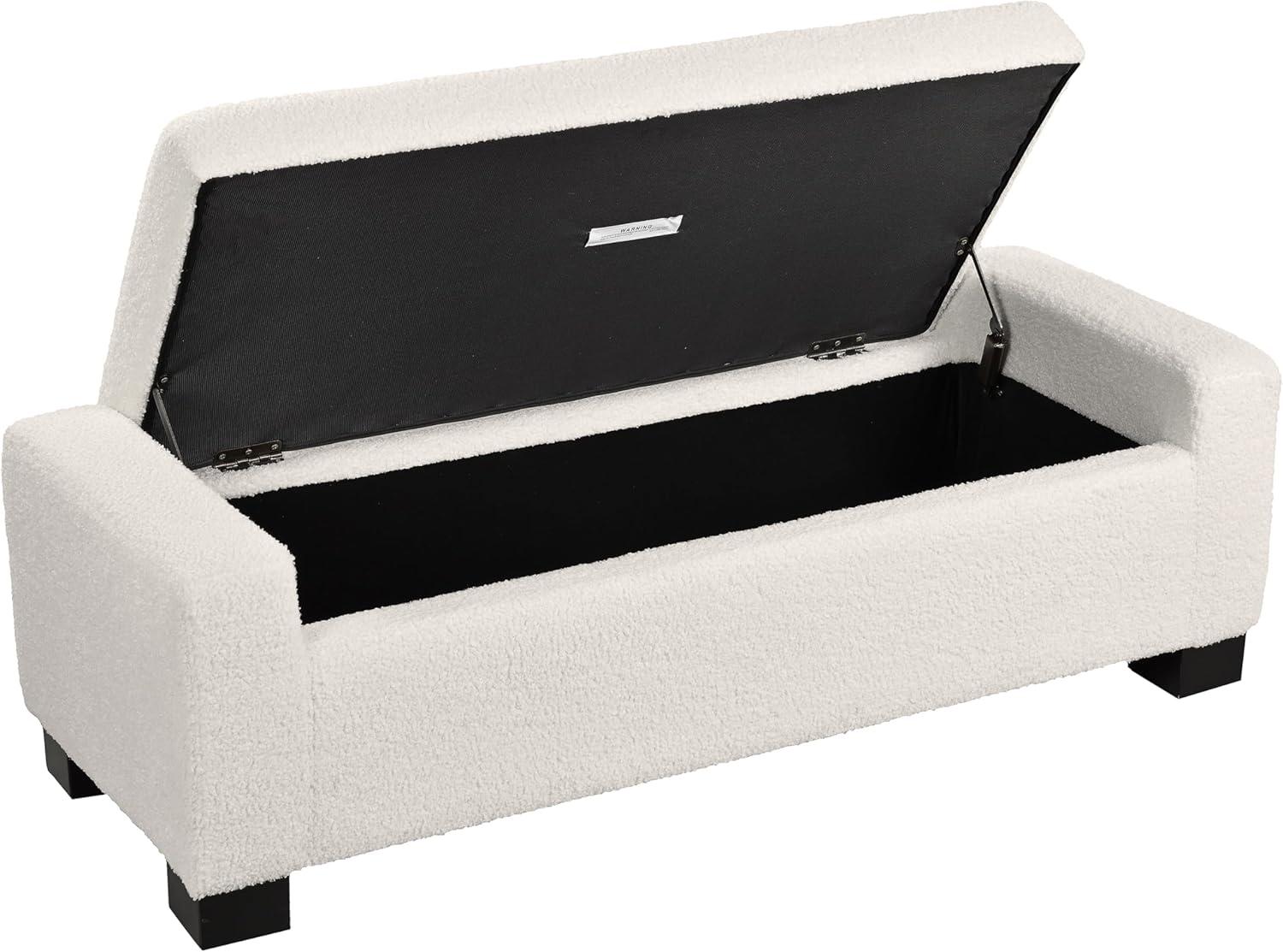 image:imageChristopher Knight Home Maddie Living Room Ottoman with Storage Entryway Boucle Fabric Upholstered Storage Ottoman Bench Rectangular Sofa Foot Stool Bedroom End of Bed Bench Shoe Organizer BeigeBeige