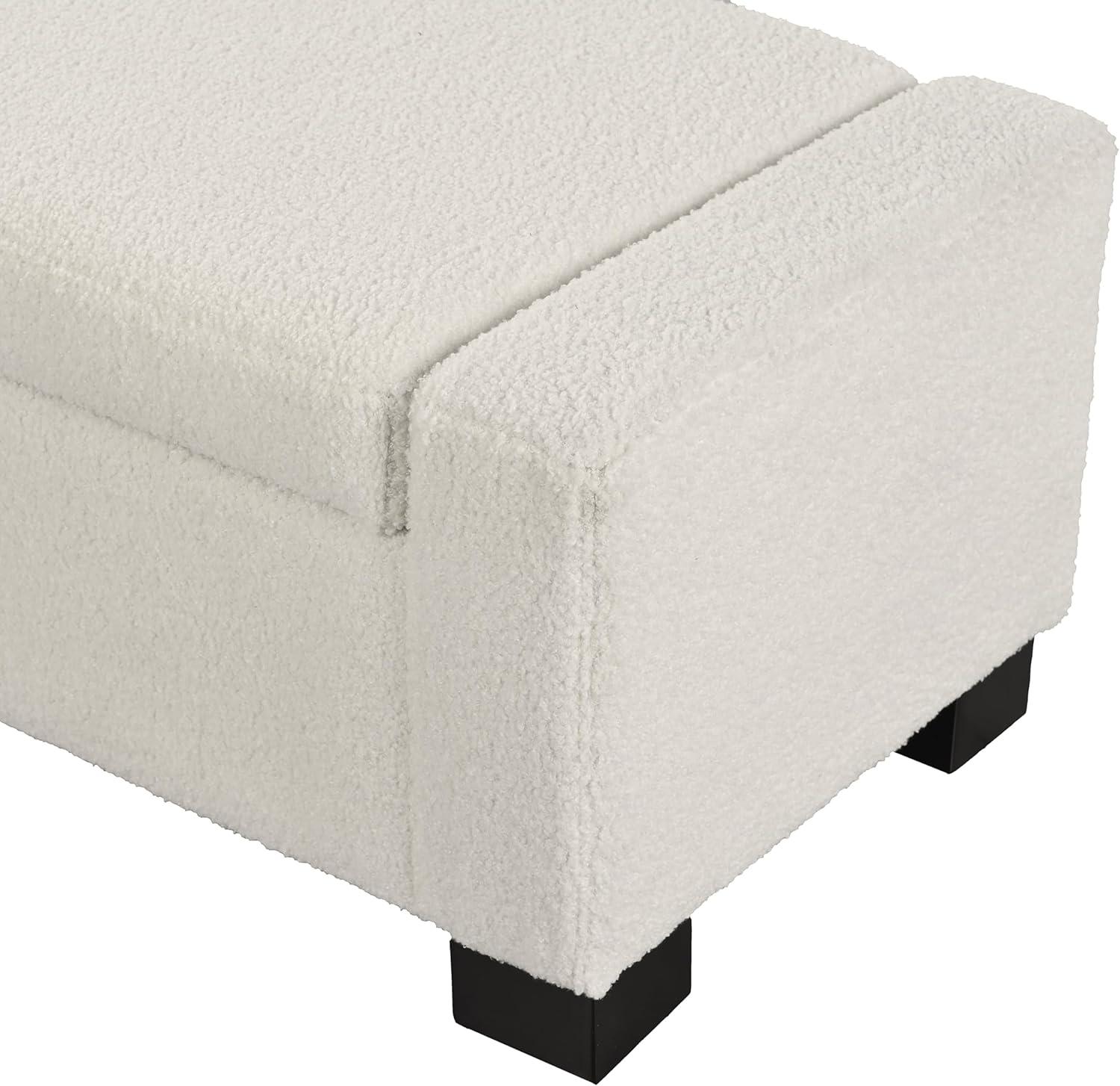 image:imageChristopher Knight Home Maddie Living Room Ottoman with Storage Entryway Boucle Fabric Upholstered Storage Ottoman Bench Rectangular Sofa Foot Stool Bedroom End of Bed Bench Shoe Organizer BeigeBeige