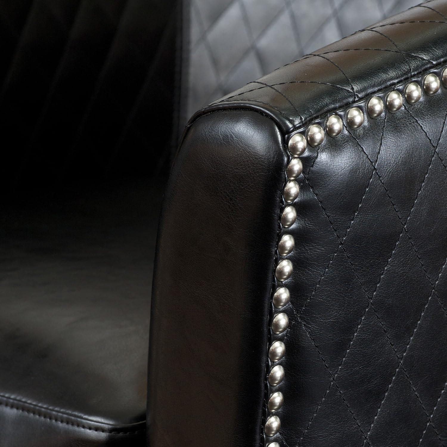 image:imageChristopher Knight Home Mia Bonded Leather Quilted Club Chair Black