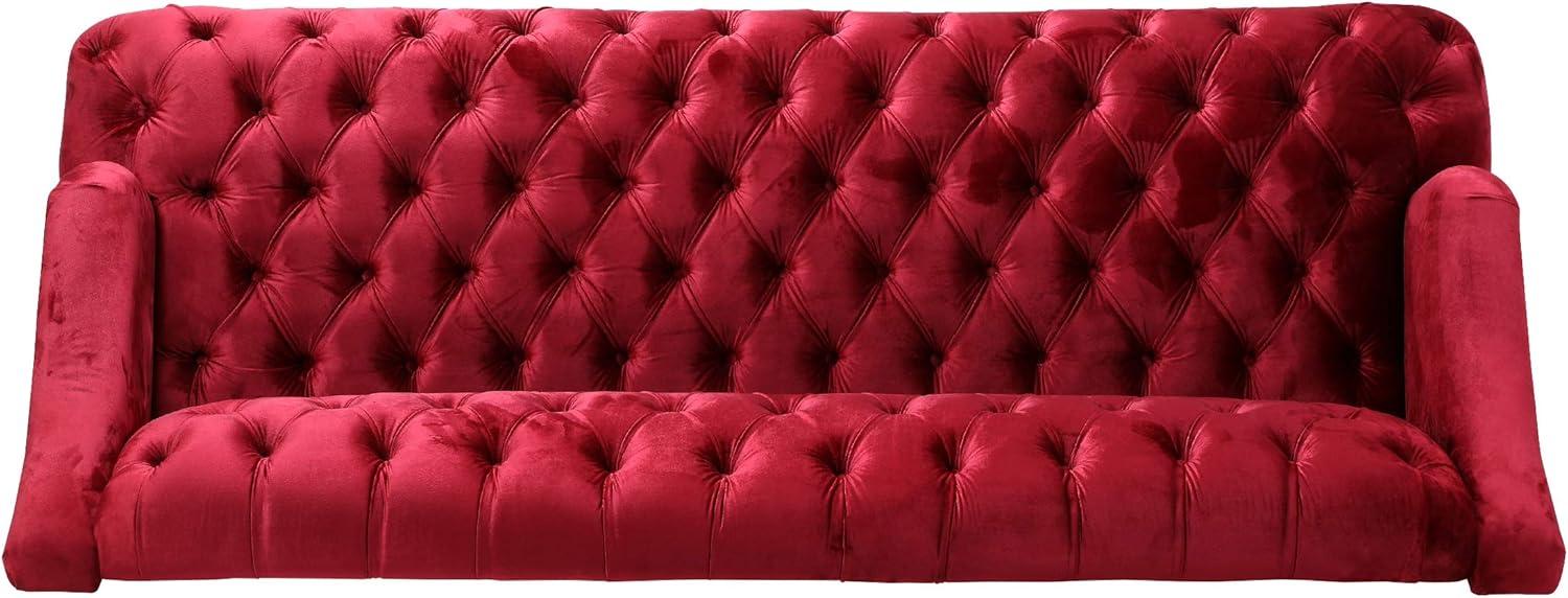 image:imageChristopher Knight Home Minxi Velvet Sofa Couch Home Sofa Living Room with Birch Wood Legs Comfort Modern 3 Seater Couch with Button Tufted Diamond Stitch Luxury Chaise Lounge Chair Wine Red