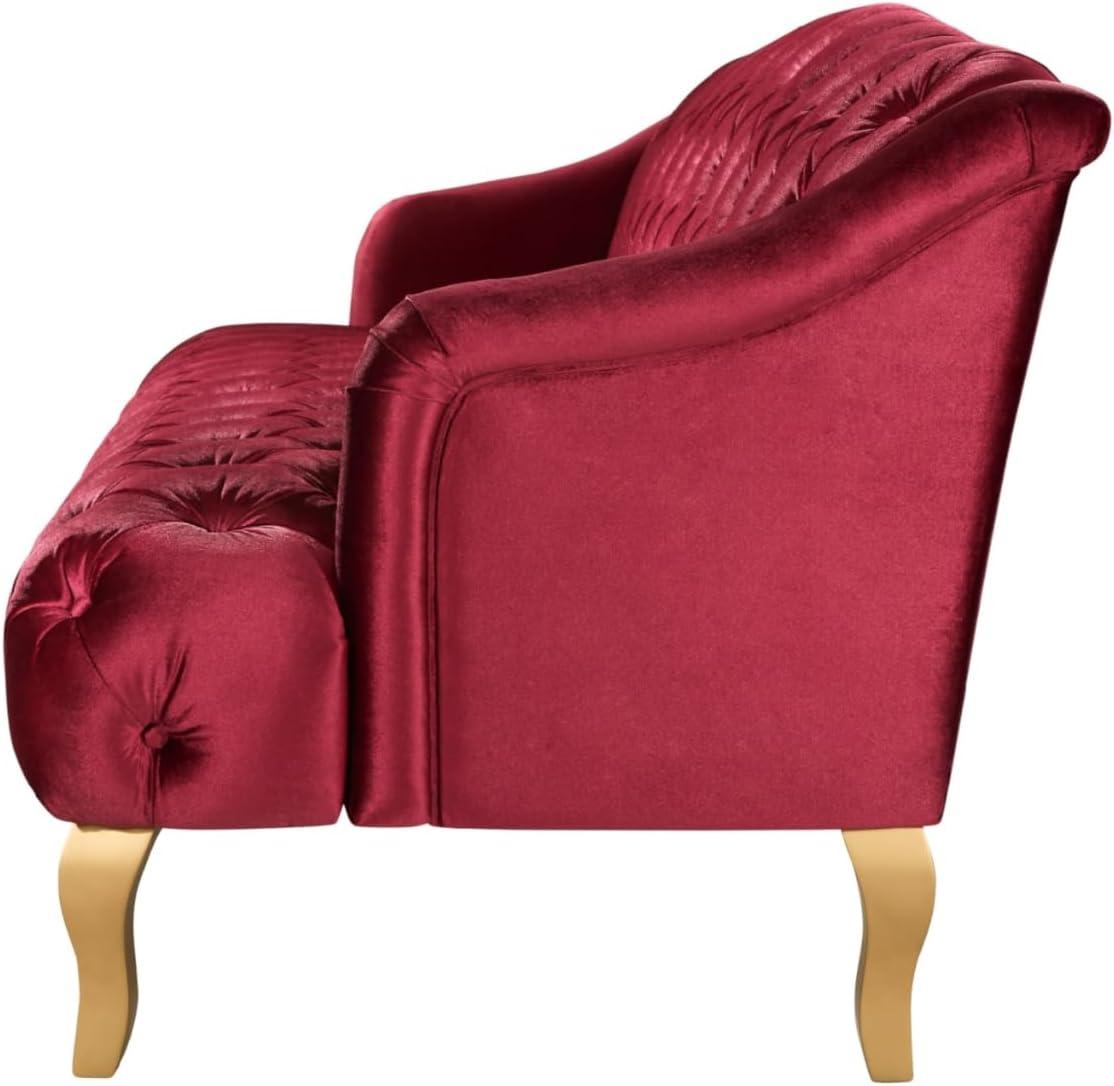 image:imageChristopher Knight Home Minxi Velvet Sofa Couch Home Sofa Living Room with Birch Wood Legs Comfort Modern 3 Seater Couch with Button Tufted Diamond Stitch Luxury Chaise Lounge Chair Wine Red