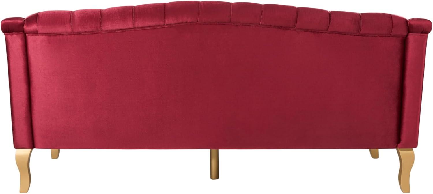 image:imageChristopher Knight Home Minxi Velvet Sofa Couch Home Sofa Living Room with Birch Wood Legs Comfort Modern 3 Seater Couch with Button Tufted Diamond Stitch Luxury Chaise Lounge Chair Wine Red