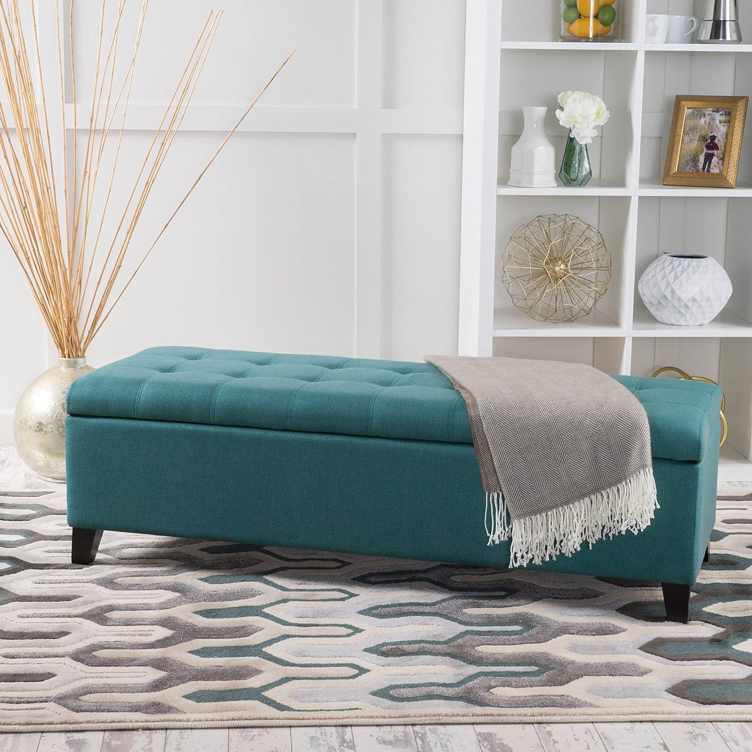 image:imageChristopher Knight Home Mission Fabric Storage Ottoman Dark Blue 1875 x 5050 x 1600 inchesDark Teal fabric