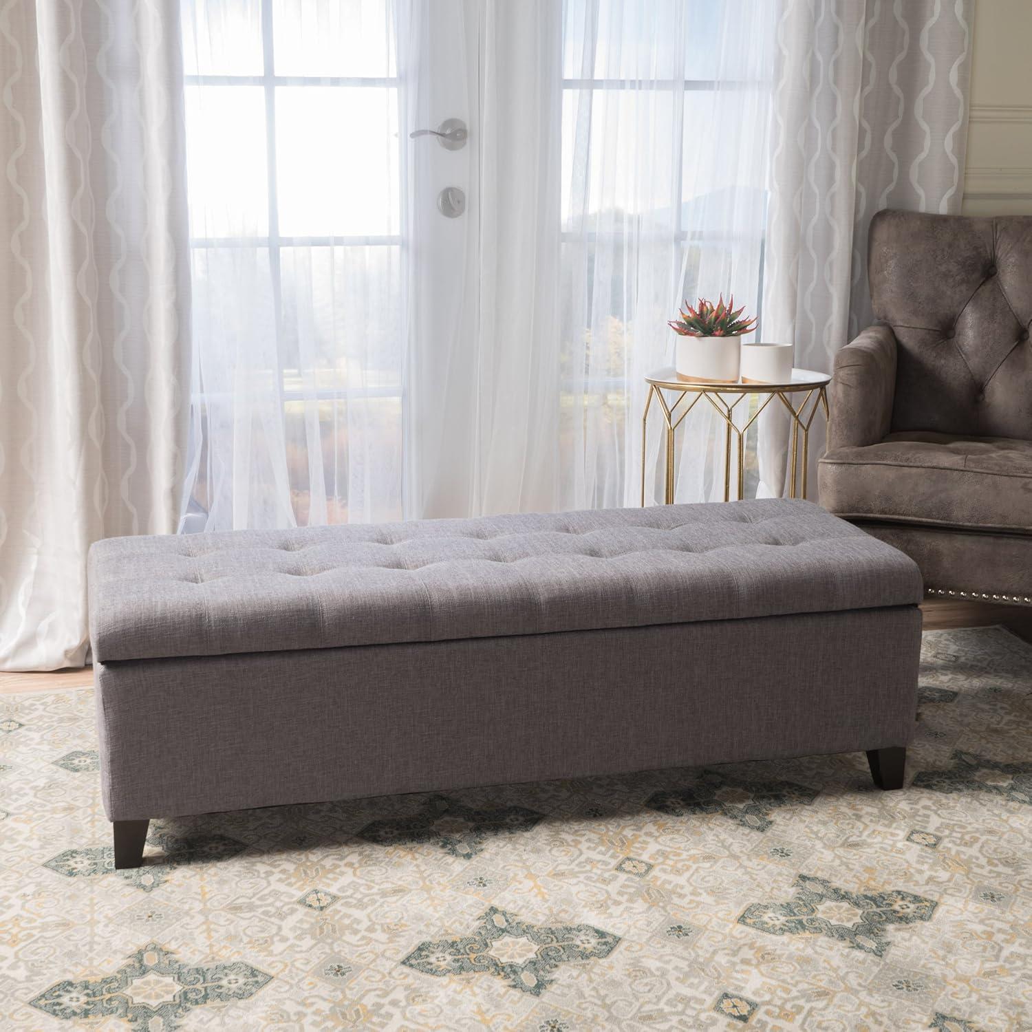 image:imageChristopher Knight Home Mission Fabric Storage Ottoman Dark Blue 1875 x 5050 x 1600 inchesGrey fabric