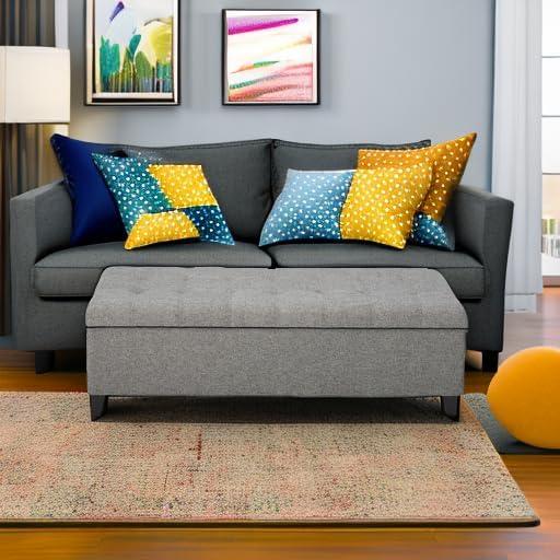 image:imageChristopher Knight Home Mission Fabric Storage Ottoman Dark Blue 1875 x 5050 x 1600 inchesGrey fabric