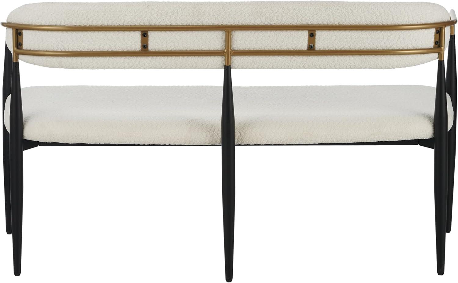 image:imageChristopher Knight Home Names Modern Metal Loveseat Living Room Boucle Fabric Upholstered Settee Curved Open Backrest 2Seater Sofa Cozy Couch for BedroomApartmentHome Office Black Gold Beige