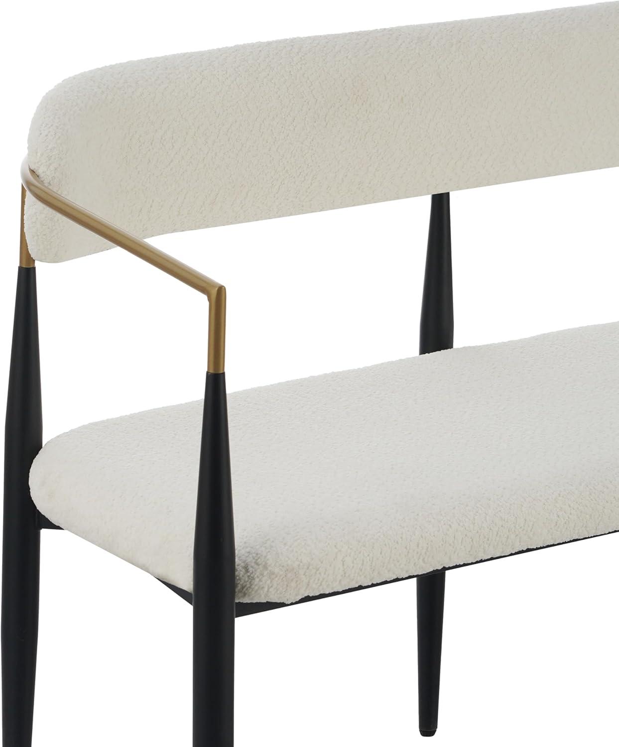 image:imageChristopher Knight Home Names Modern Metal Loveseat Living Room Boucle Fabric Upholstered Settee Curved Open Backrest 2Seater Sofa Cozy Couch for BedroomApartmentHome Office Black Gold Beige