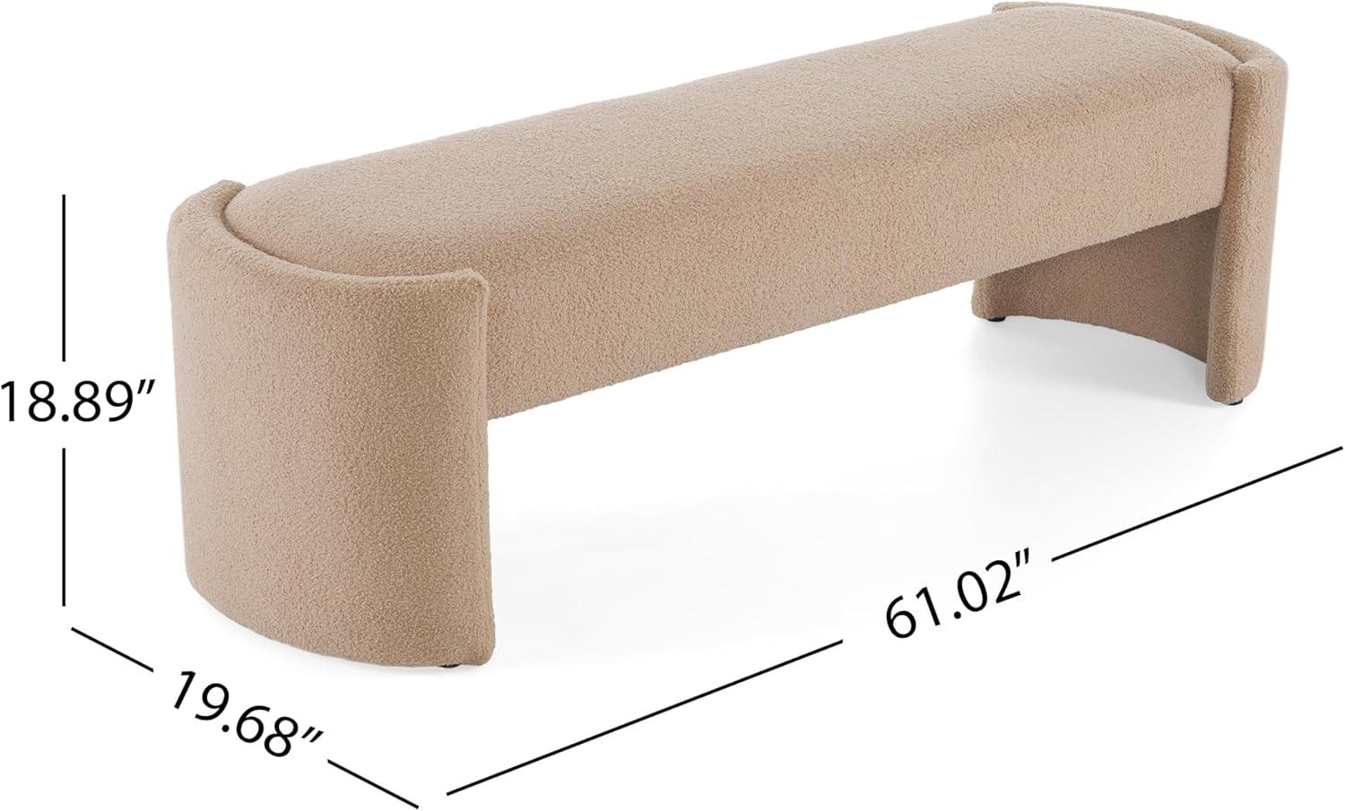 image:imageChristopher Knight Home Neapo Oval Ottoman Upholstered Bench Ottoman End of Bed Oval Bench Chair Soft Fabric Footstool Spacious Seating Chair for Living Room Bedroom Hallway Light Camel