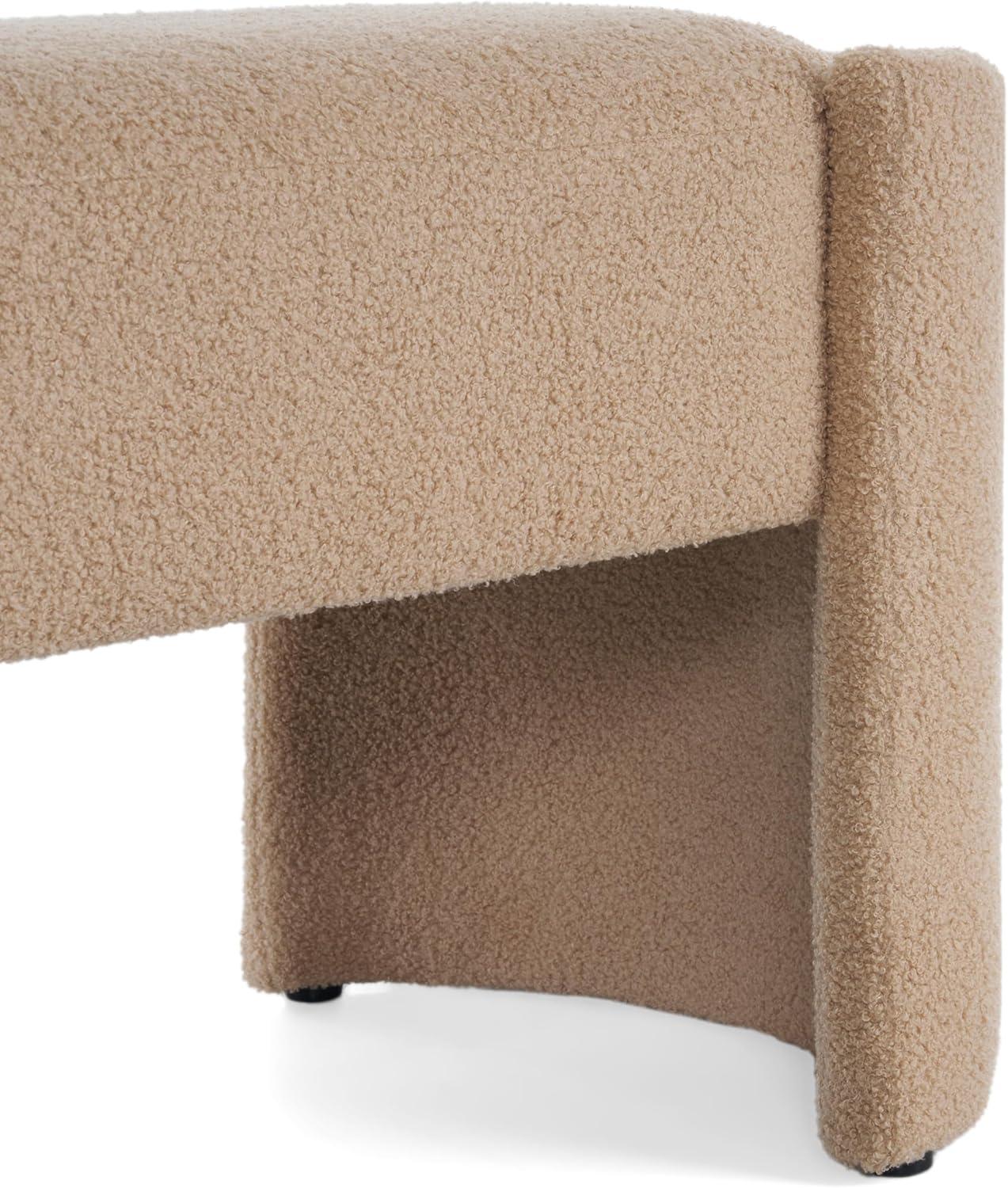 image:imageChristopher Knight Home Neapo Oval Ottoman Upholstered Bench Ottoman End of Bed Oval Bench Chair Soft Fabric Footstool Spacious Seating Chair for Living Room Bedroom Hallway Light Camel
