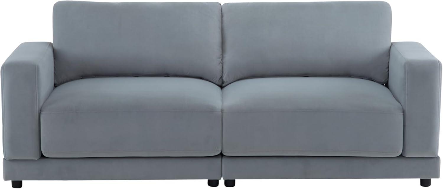 image:imageChristopher Knight Home Paren 81 Modern Velvet Upholstered Loveseat Comfy Living Room Sofa Couch with Wooden Frame 2Seater Upholstered Sofa Cloud Couch Furniture for HotelApartment Light GreyLight Grey