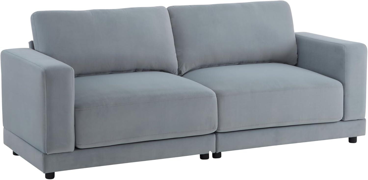 image:imageChristopher Knight Home Paren 81 Modern Velvet Upholstered Loveseat Comfy Living Room Sofa Couch with Wooden Frame 2Seater Upholstered Sofa Cloud Couch Furniture for HotelApartment Light GreyLight Grey