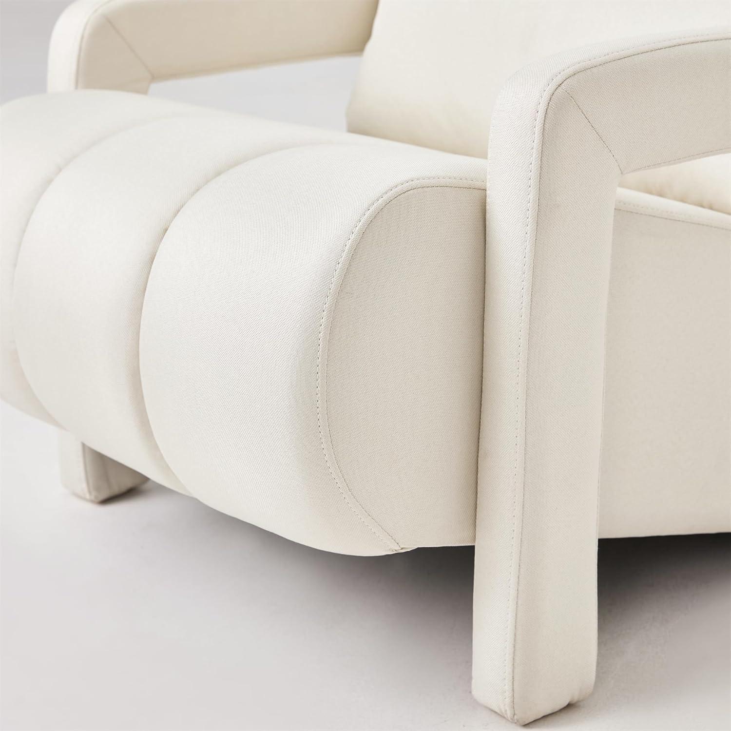 image:imageChristopher Knight Home Smyth Modern Armchair Upholstered Accent ChairMinimalist Lounge Chair Cozy Seating ChairBedroom Chairwith Linen Fabric and a Pillow BeigeBeige