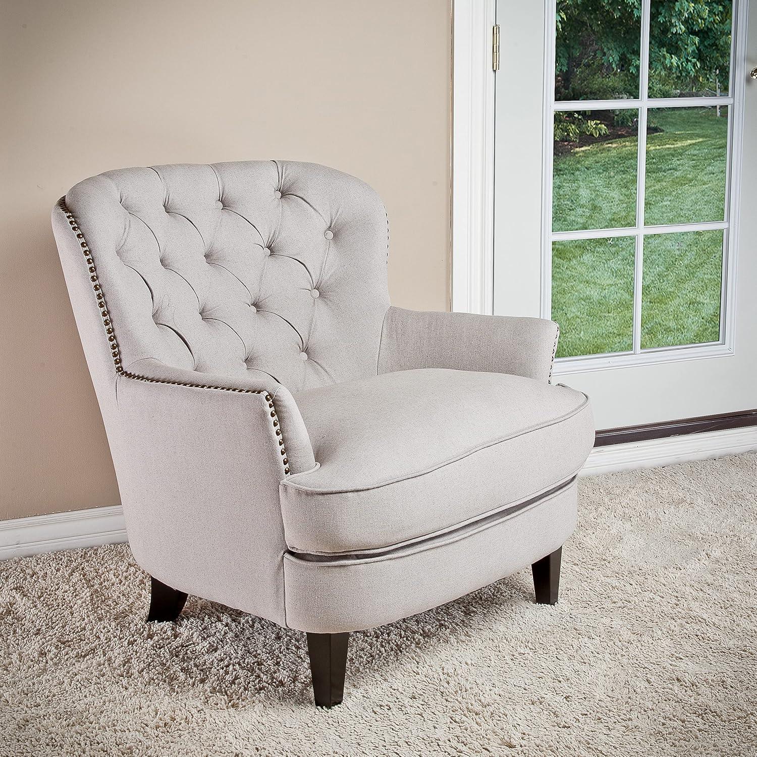 image:imageChristopher Knight Home Tafton Fabric Club Chair Light BlueWhite