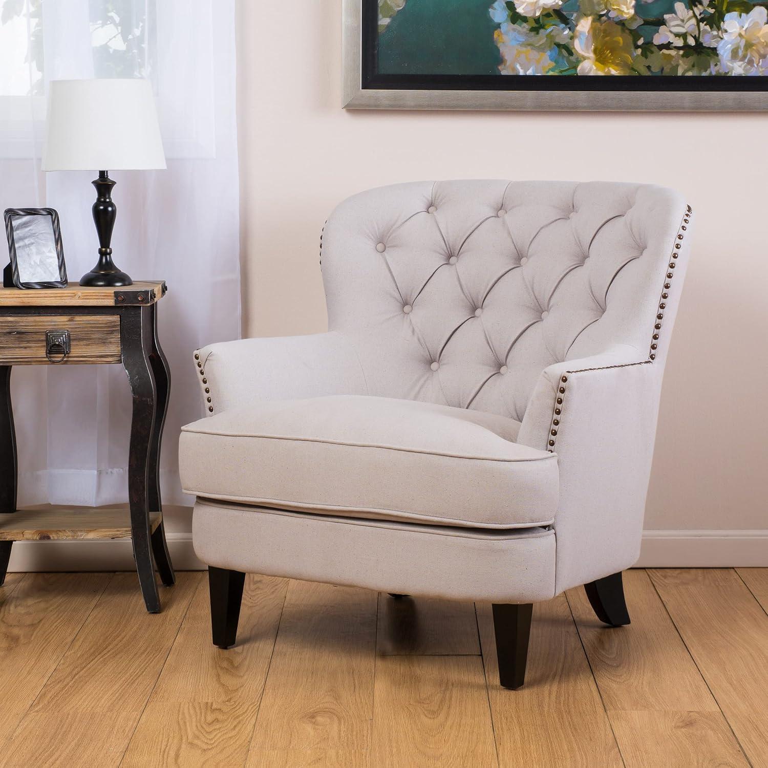 image:imageChristopher Knight Home Tafton Fabric Club Chair Light BlueWhite