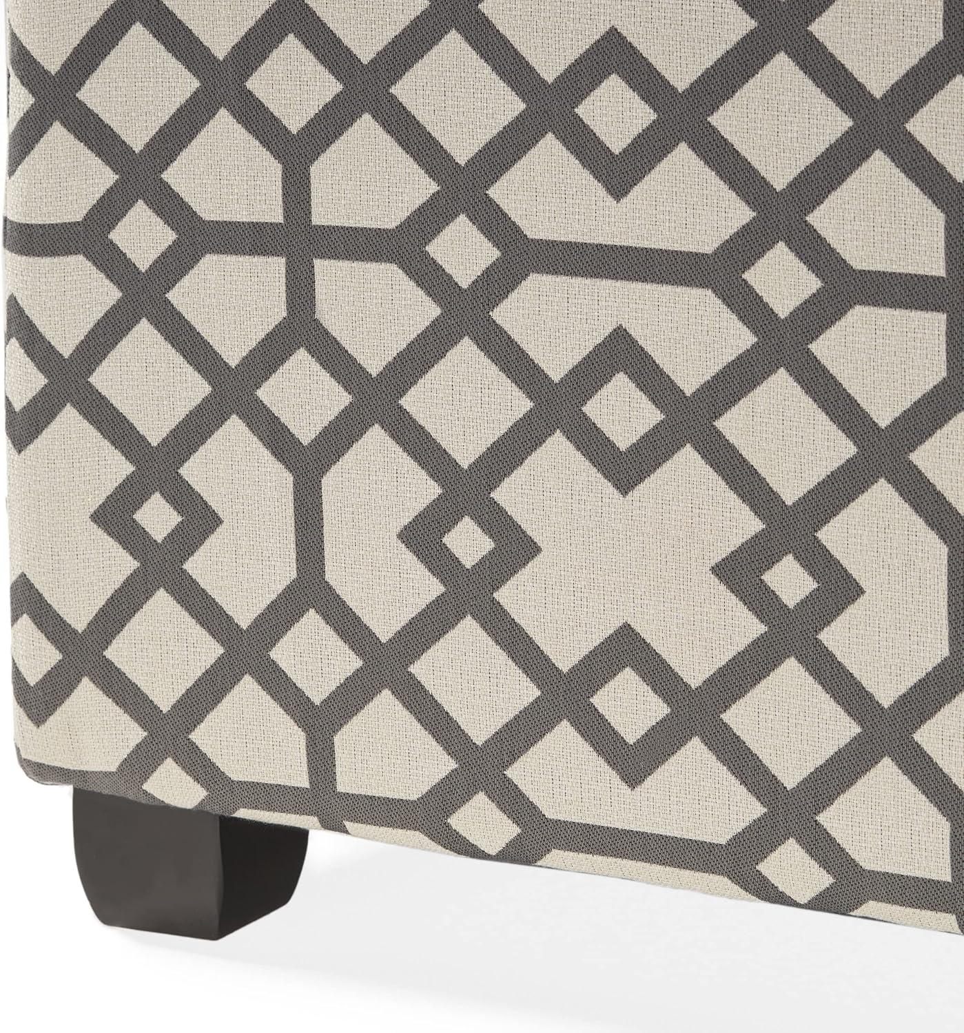 image:imageChristopher Knight Home Tempe Fabric Storage Ottoman Grey Geometric Patterned