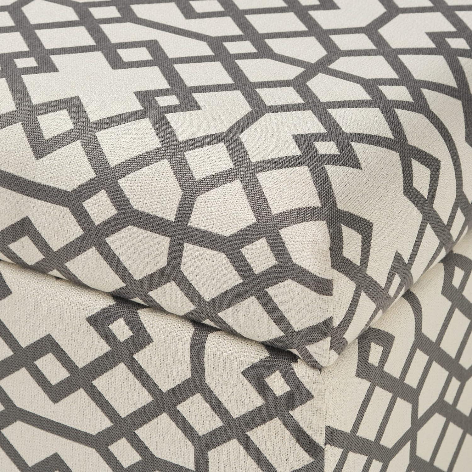image:imageChristopher Knight Home Tempe Fabric Storage Ottoman Grey Geometric Patterned