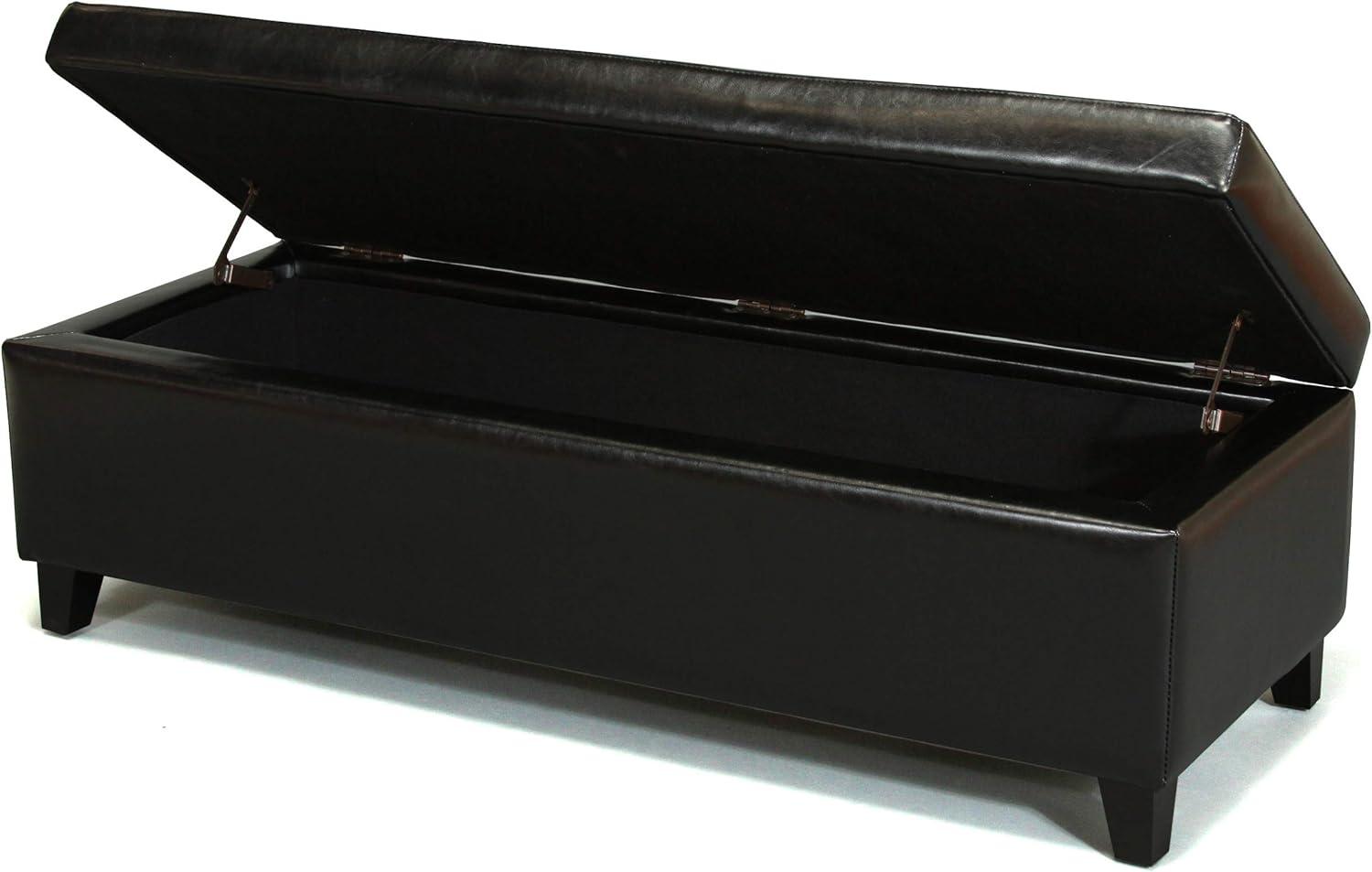 image:imageChristopher Knight Home York Bonded Leather Storage Ottoman Bench Black