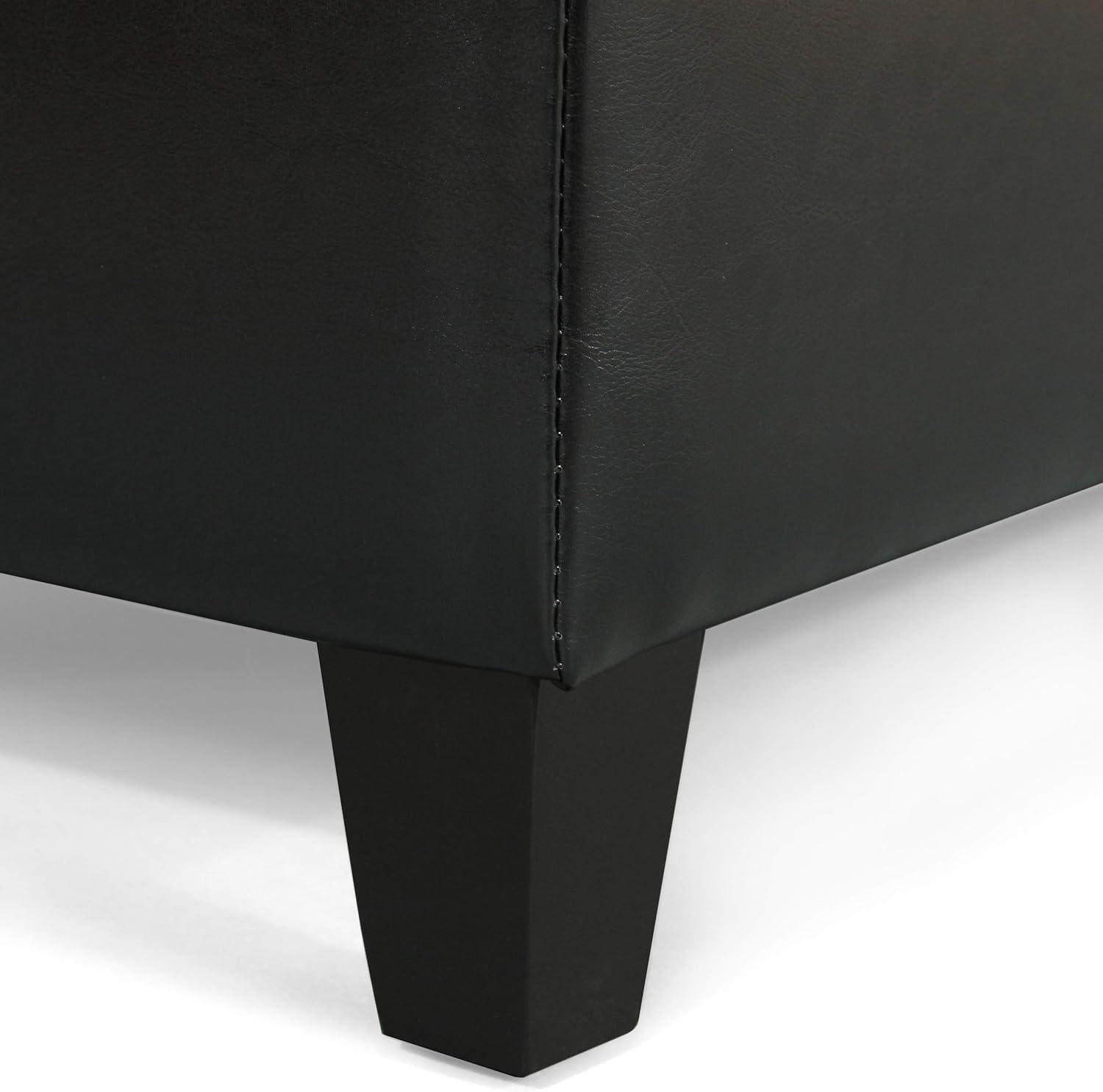 image:imageChristopher Knight Home York Bonded Leather Storage Ottoman Bench Black
