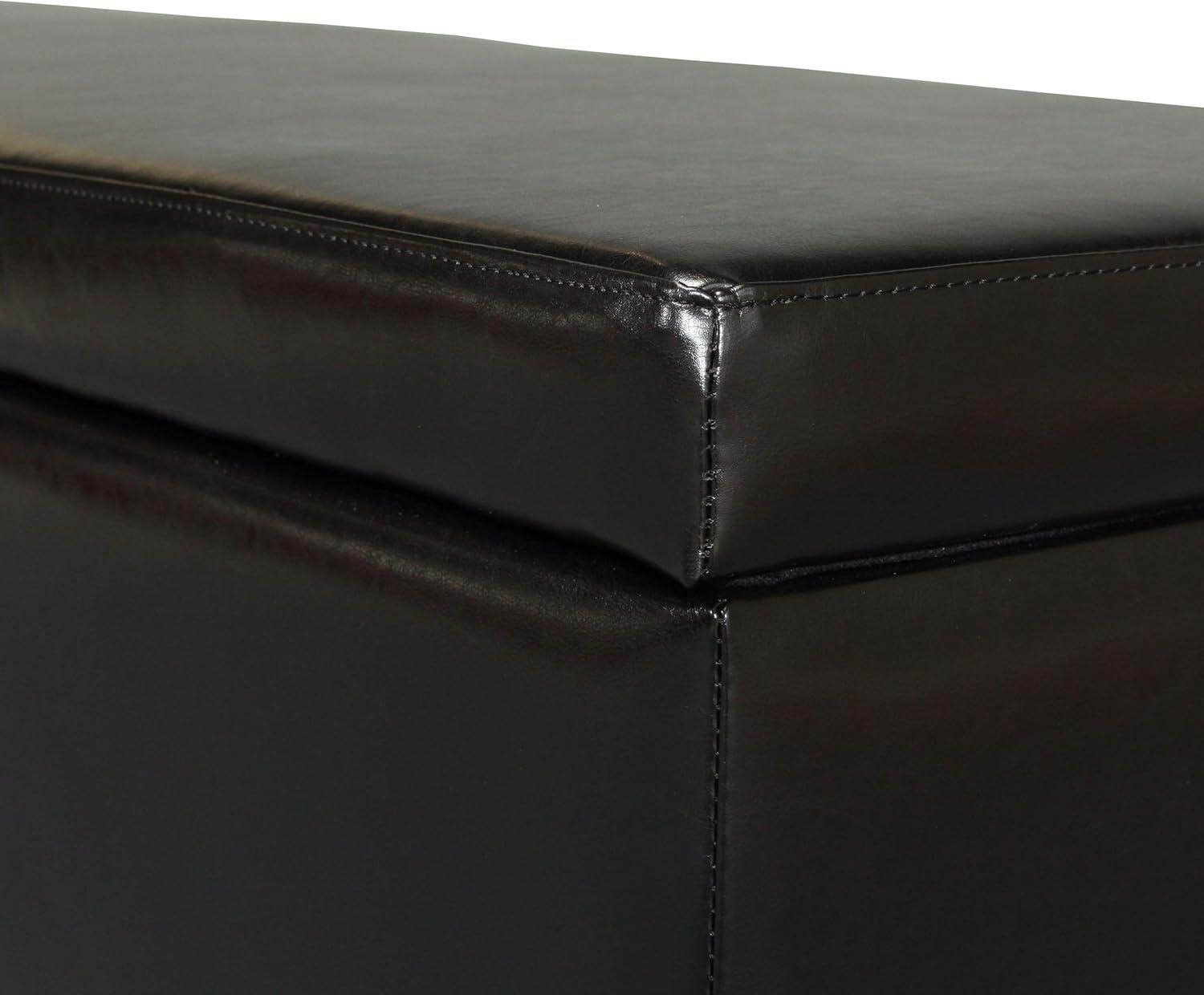 image:imageChristopher Knight Home York Bonded Leather Storage Ottoman Bench Black