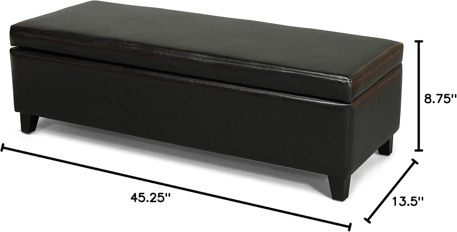 image:imageChristopher Knight Home York Bonded Leather Storage Ottoman Bench Black